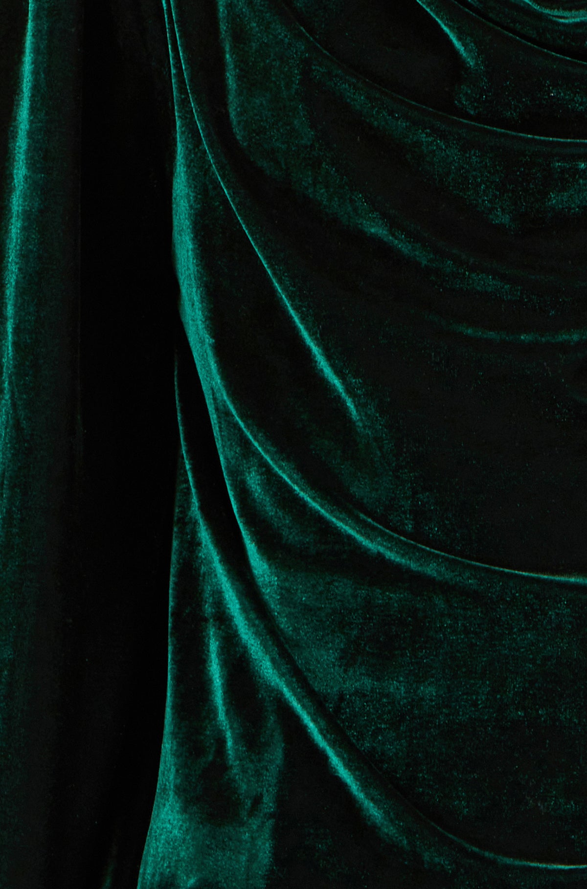 Yumi Green Velvet Ruched Cowl Neck Top Tops Yumi