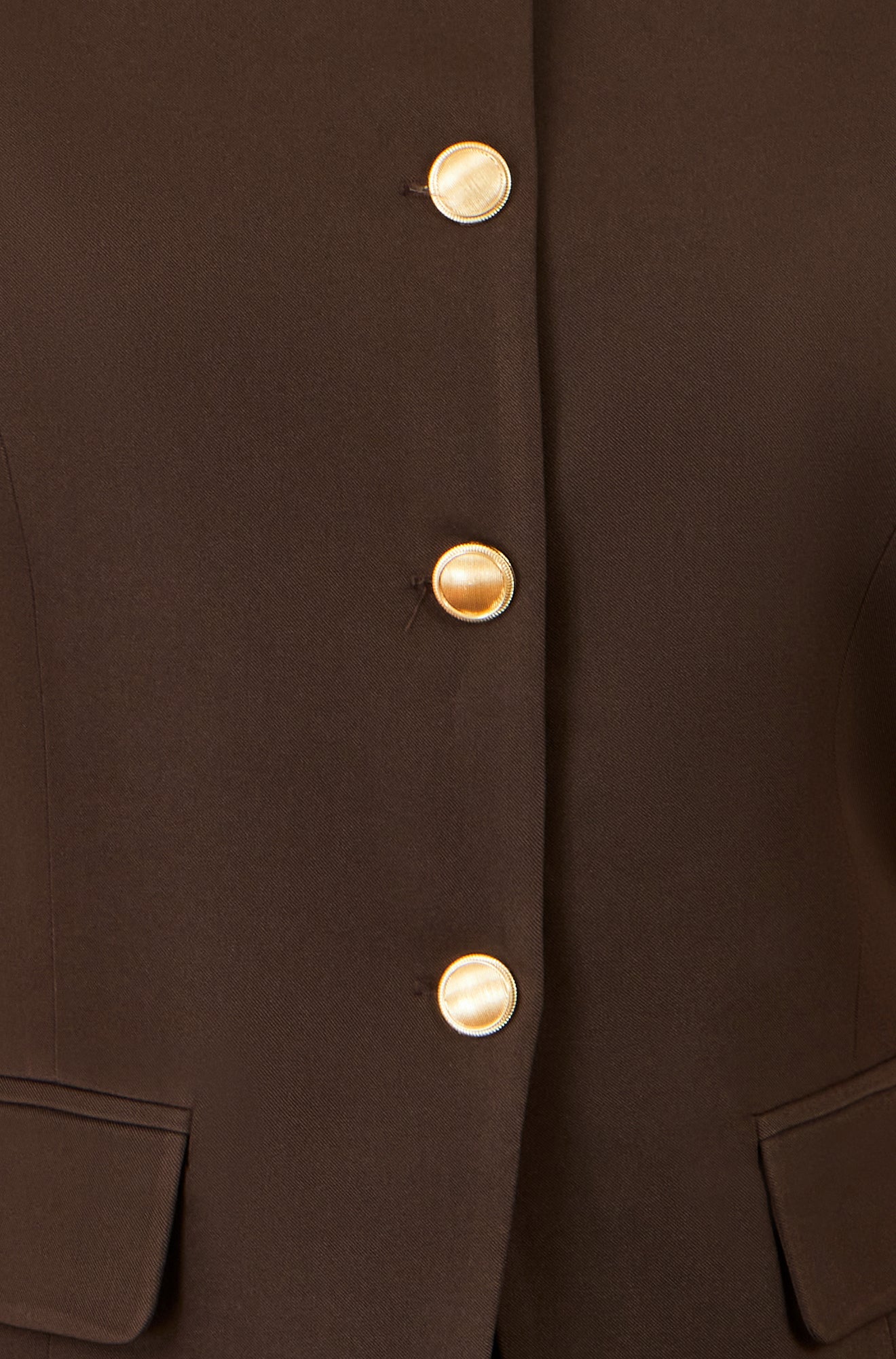 Yumi Brown Long Line Button Wasitcoat Top Tops Yumi