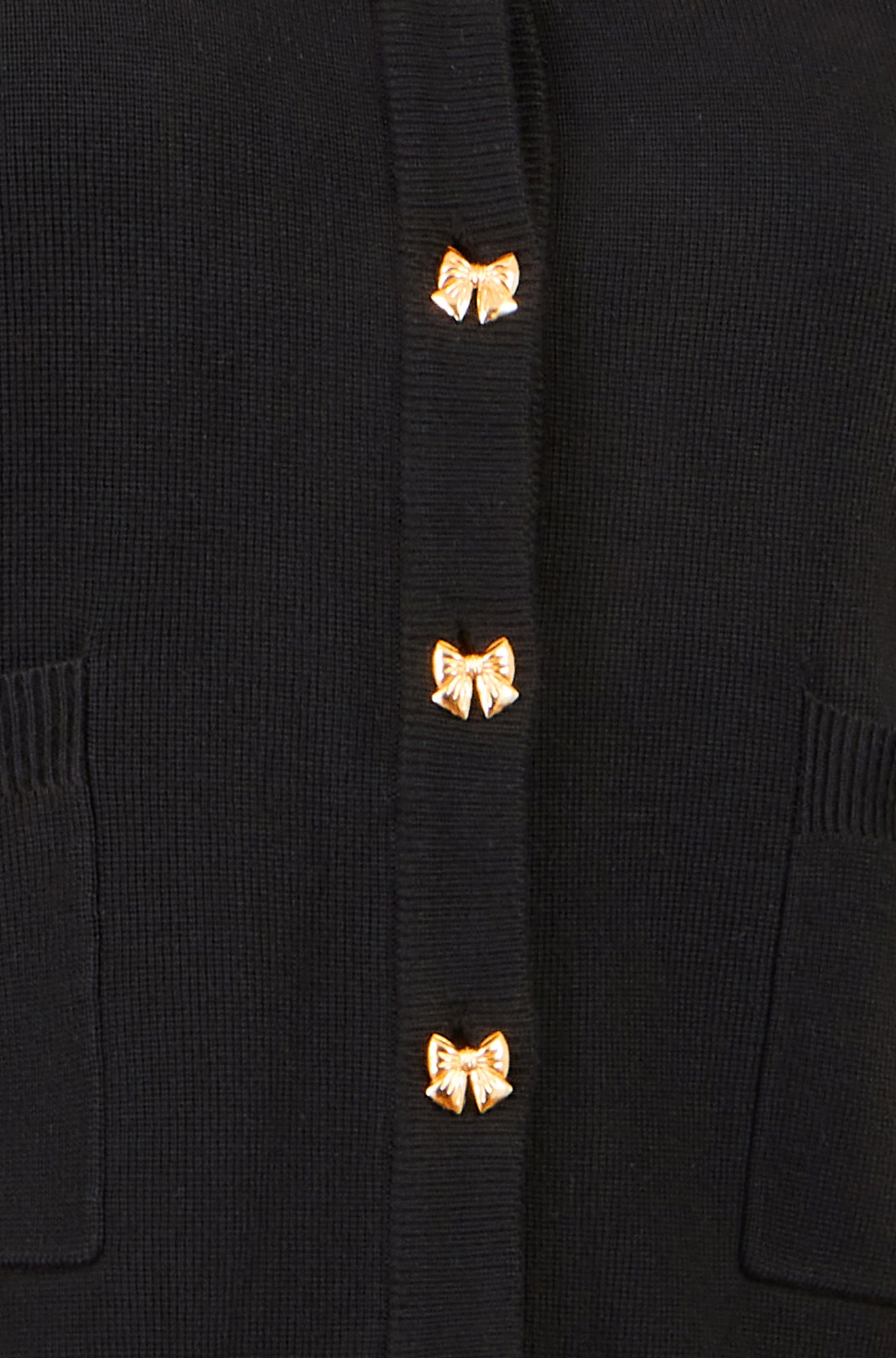 Yumi Black Bow Button Cardigan Knit Cardigan Yumi