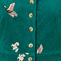 Yumi Teal Crane Embroidered Shirt Dress Dress Casual Yumi