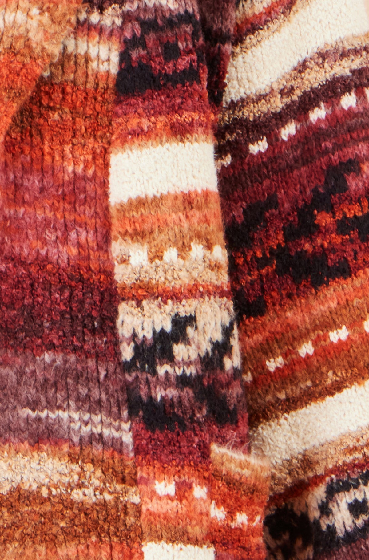Yumi Orange Stripe Fairisle Soft Wrap Cardigan Knit Cardigan Yumi