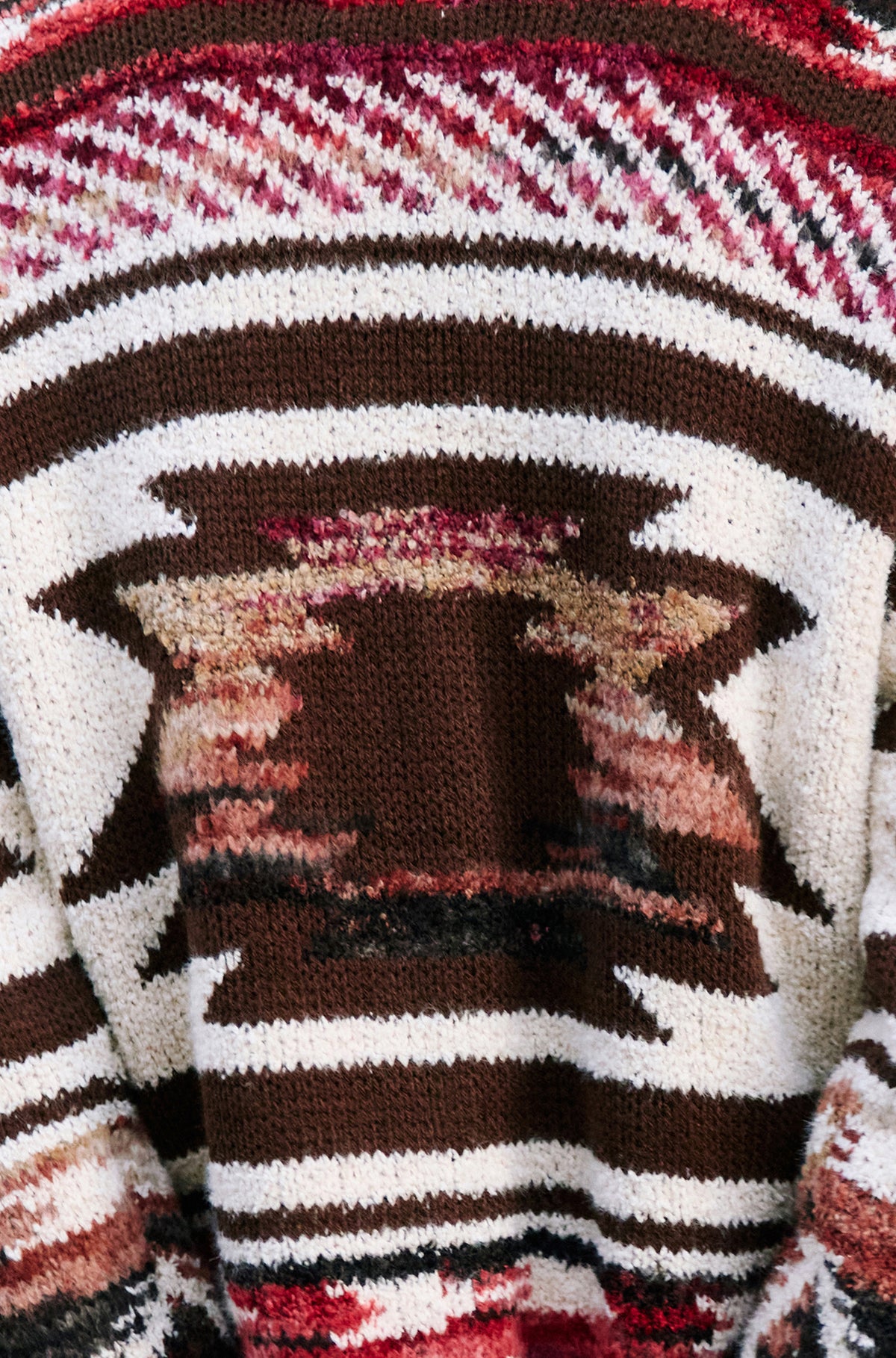 Yumi Multicolour Aztec Boucle Open Cardigan Knit Cardigan Yumi