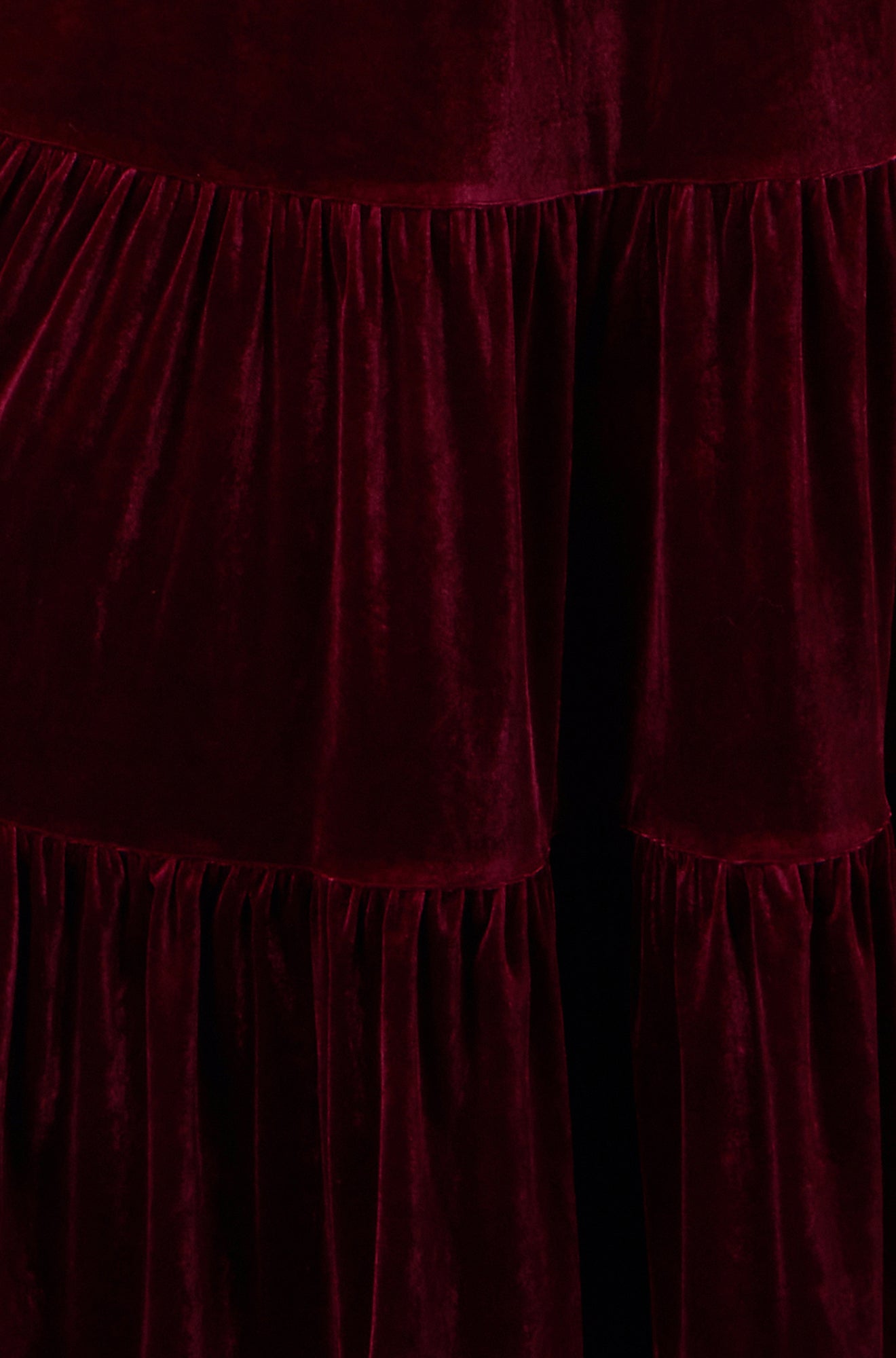 Yumi Burgundy Velvet Halter Midi Dress With Belt Dress Party Yumi