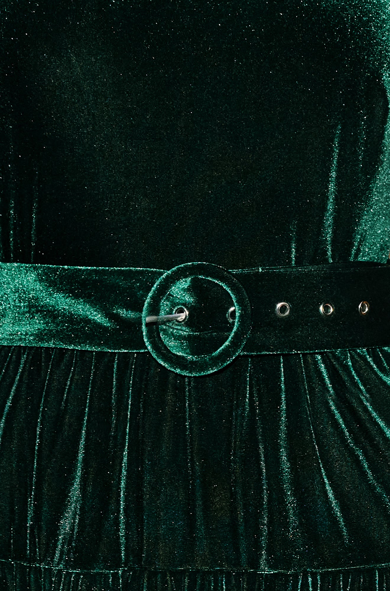 Yumi Green Velvet Halter Midi Dress With Belt Dress Party Yumi