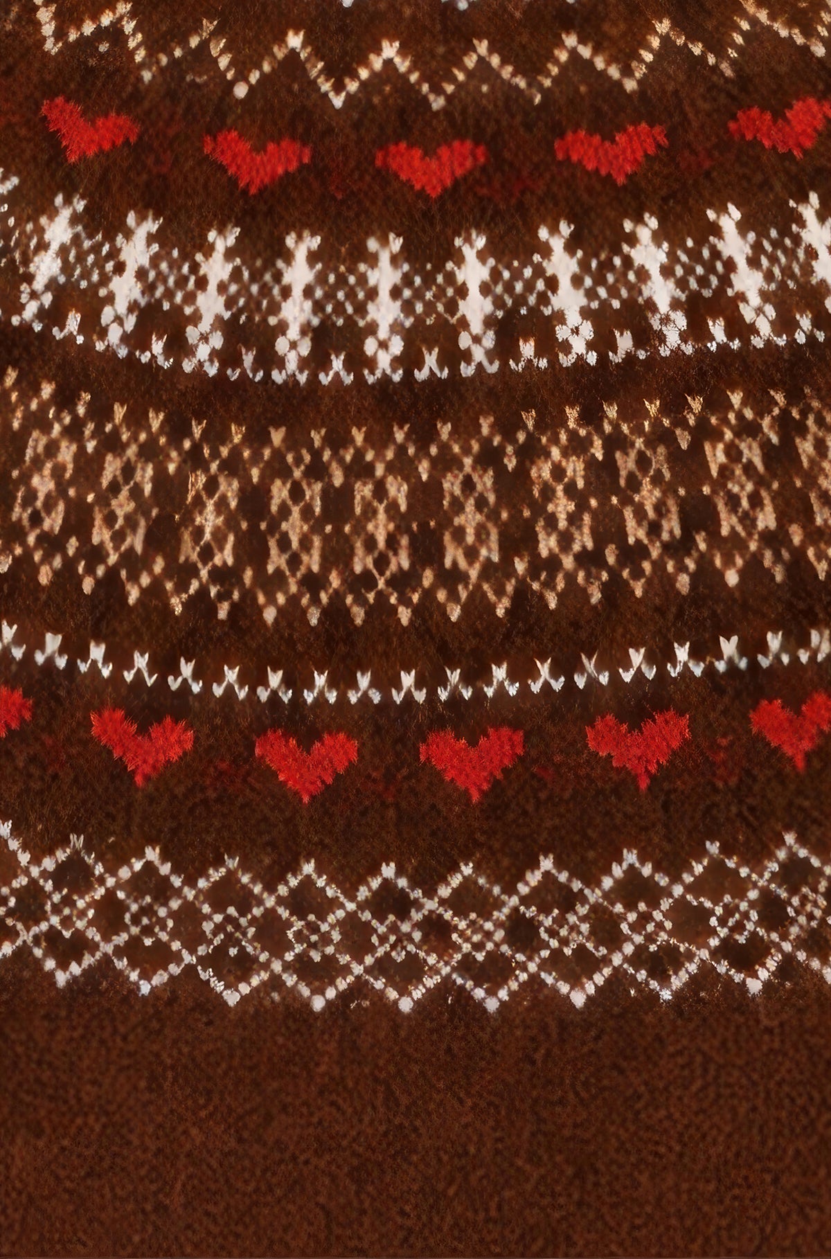 Yumi Brown Relaxed Fairisle Jumper Knit Xmas Jumper Yumi