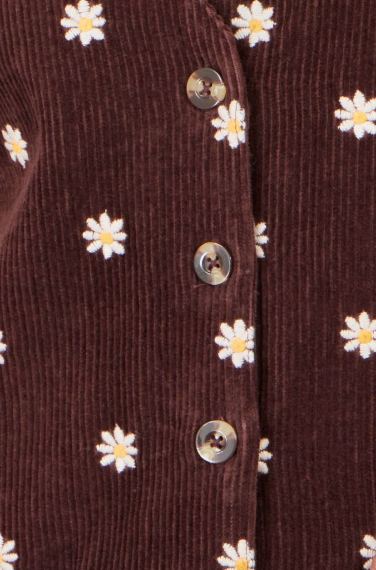 Yumi Brown Embroidered Daisy Pinafore Dress Dress Casual Yumi