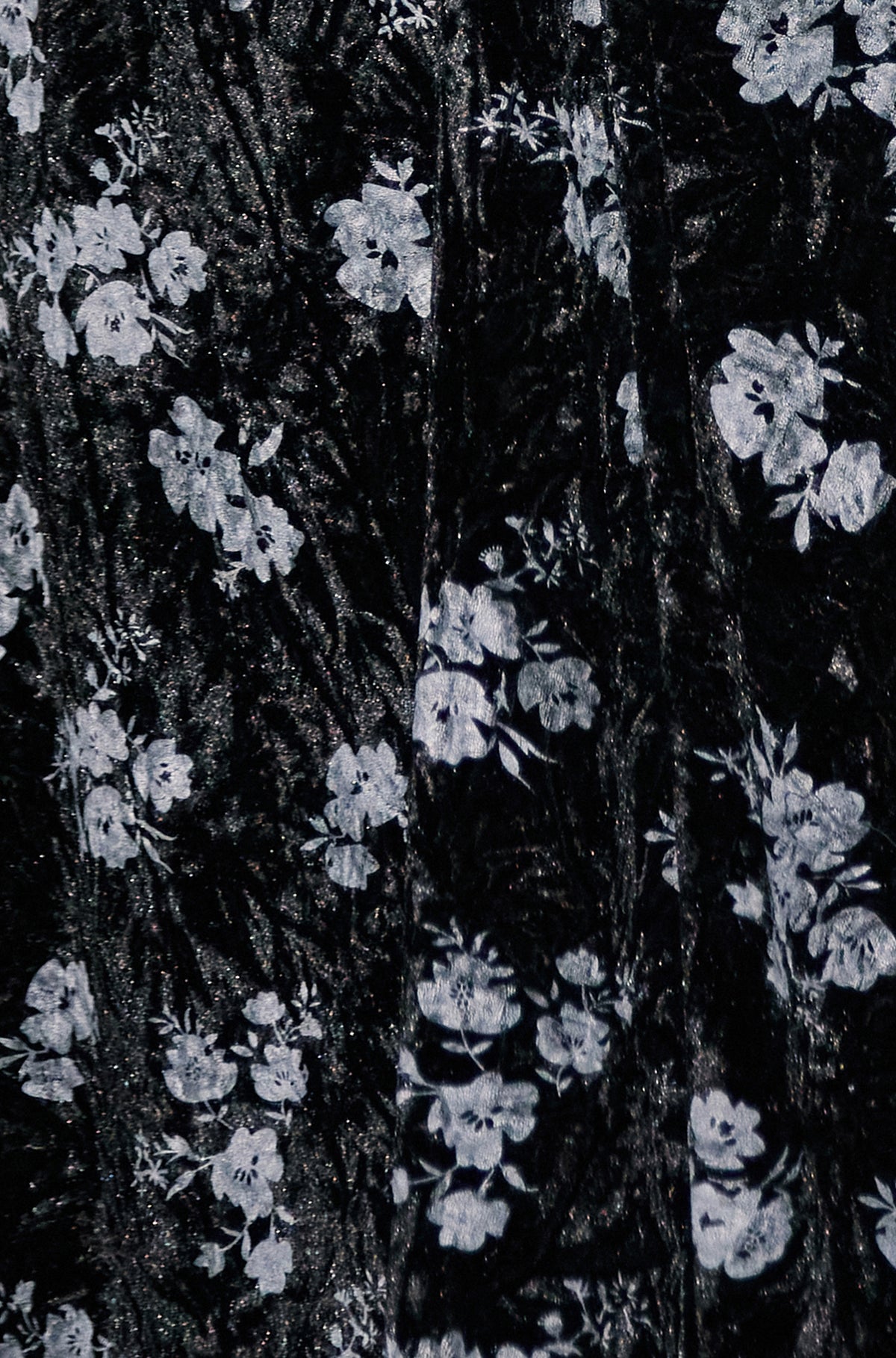 Yumi Black Floral Velvet Midi Wrap Dress Dress Party Yumi