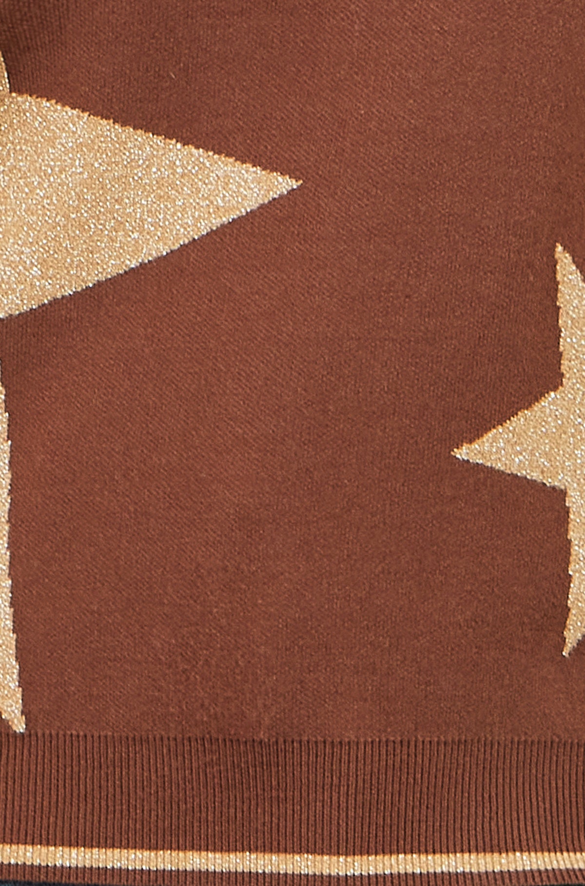 Yumi Brown Viscose Star Relaxed Jumper With Sparkle Knit Jumper Yumi