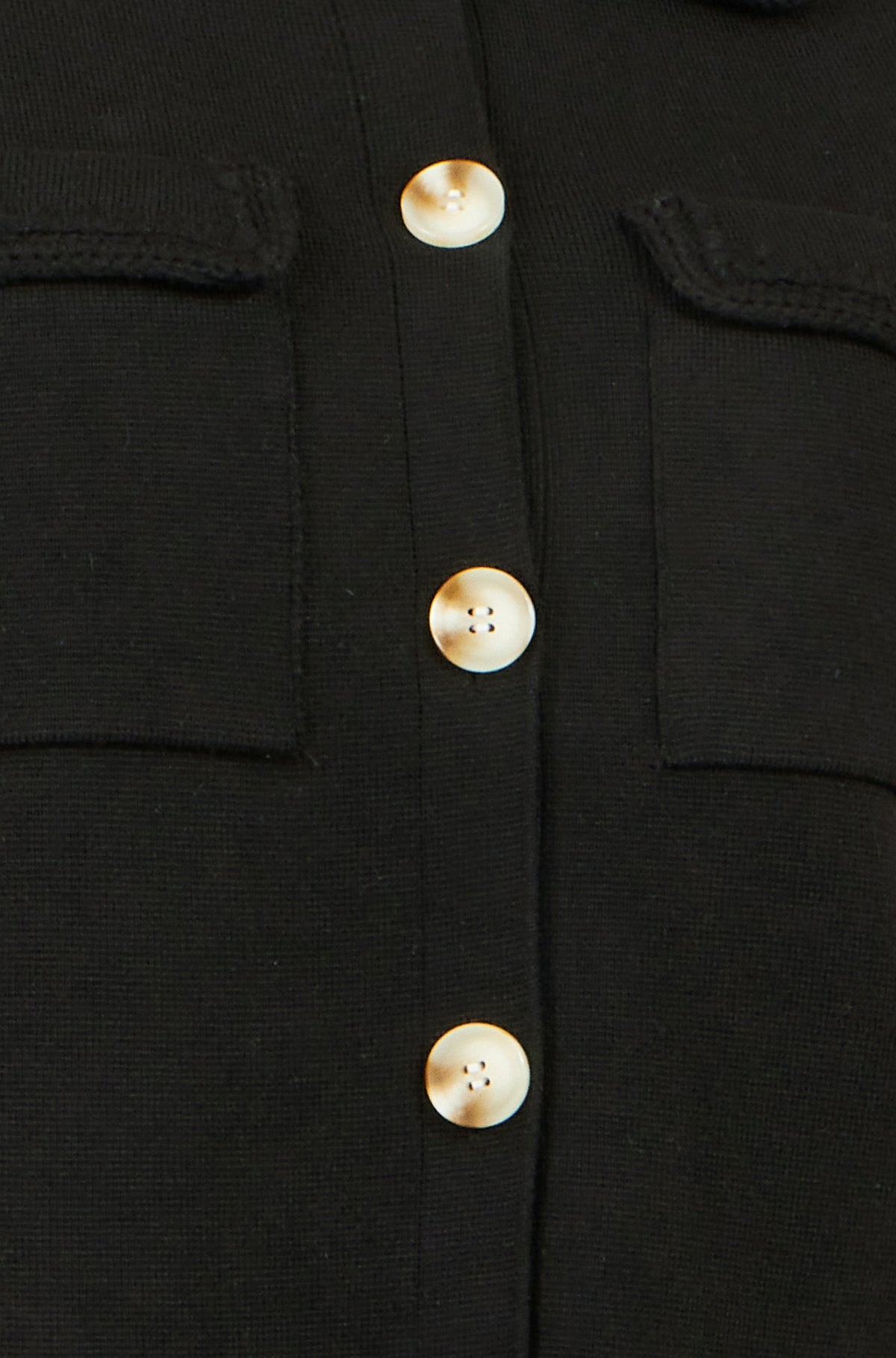 Yumi Black Knitted Box Jacket With Pockets Knit Cardigan Yumi