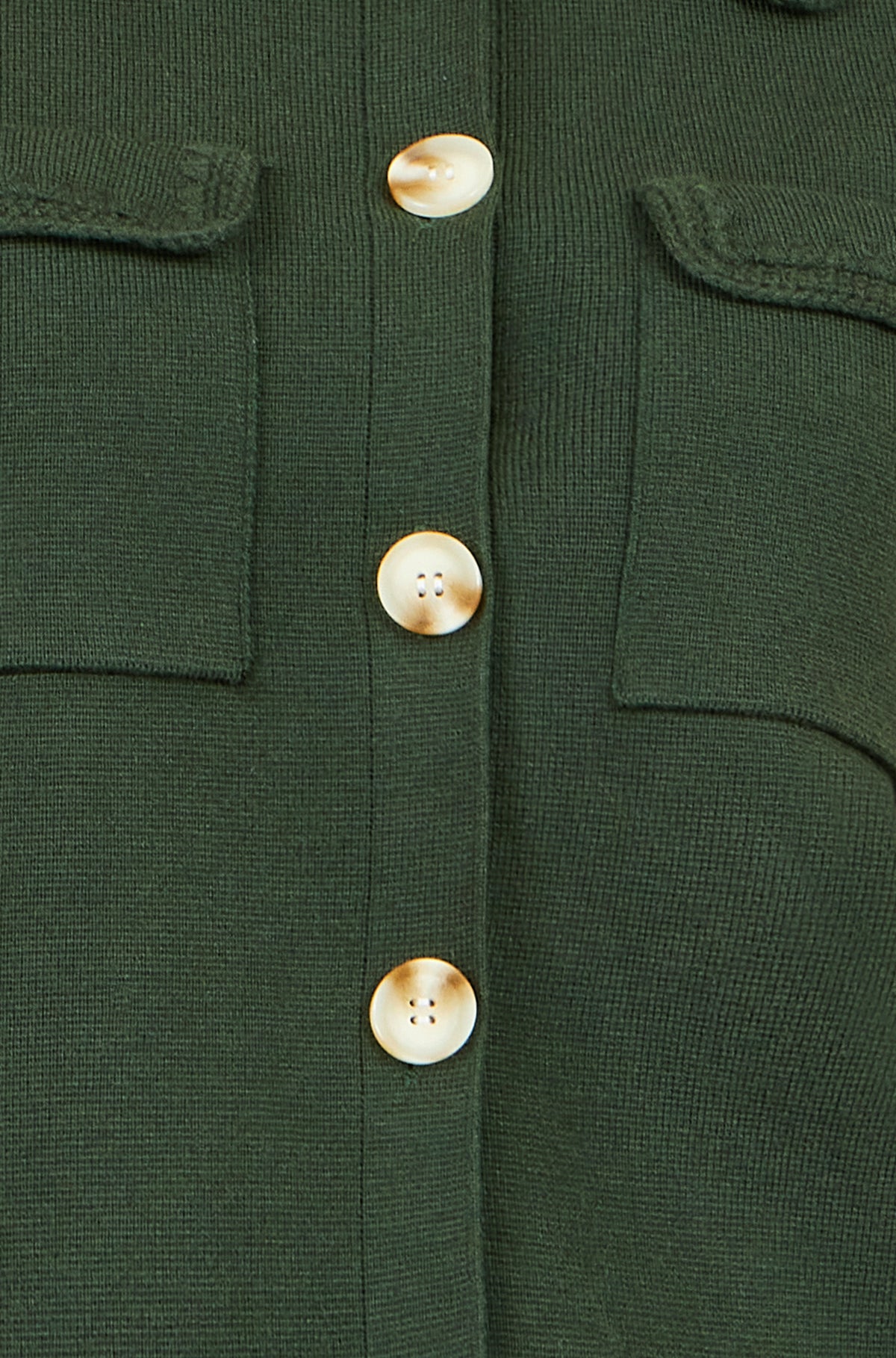 Yumi Green Knitted Box Jacket With Pockets Knit Cardigan Yumi