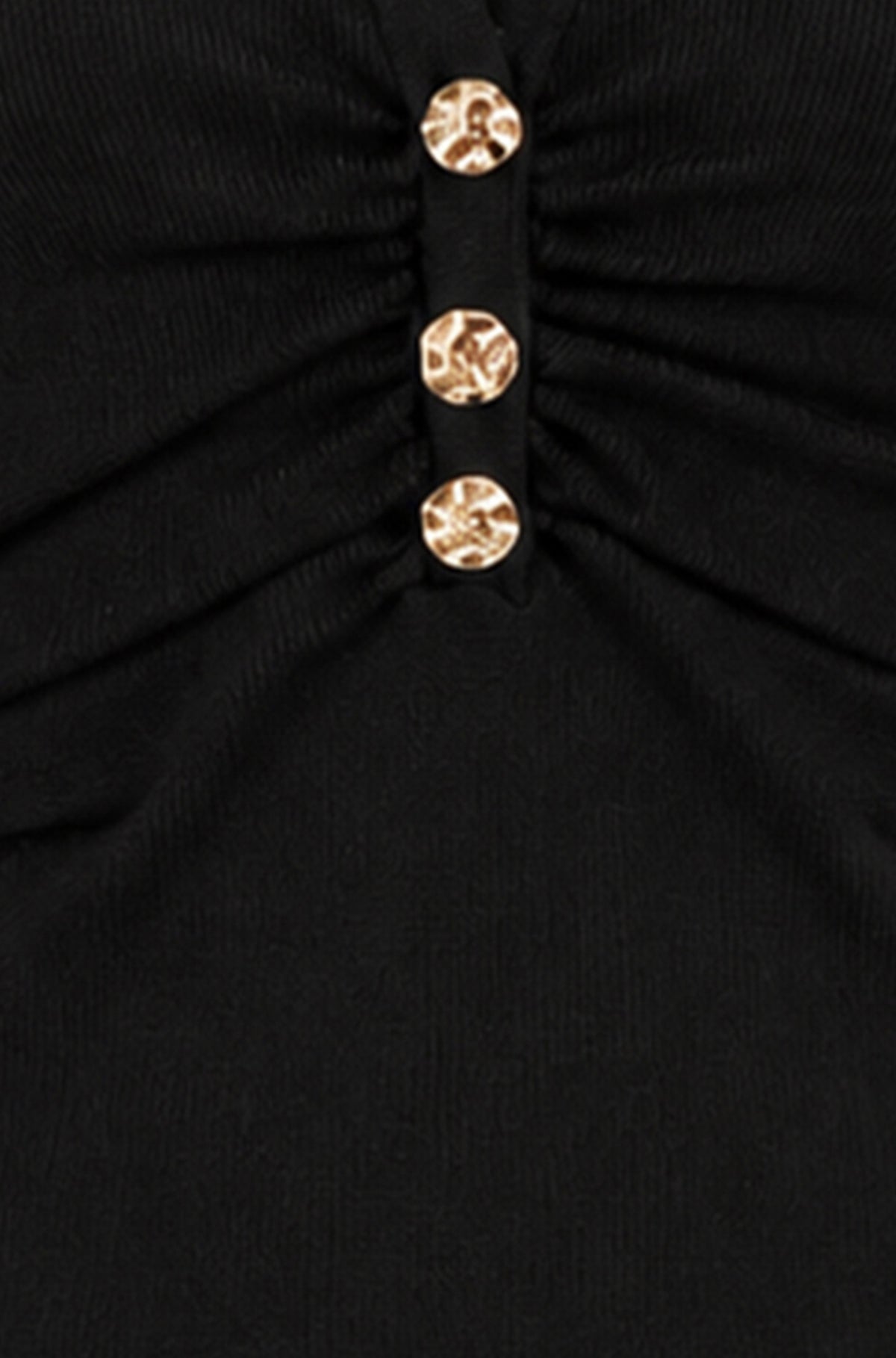 Yumi Black Knitted Ruched Collar Dress Knit Dress Yumi