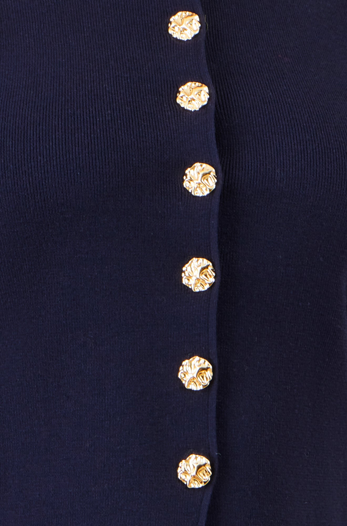 Yumi Navy Knitted Fitted Peplum Cardigan Knit Cardigan Yumi