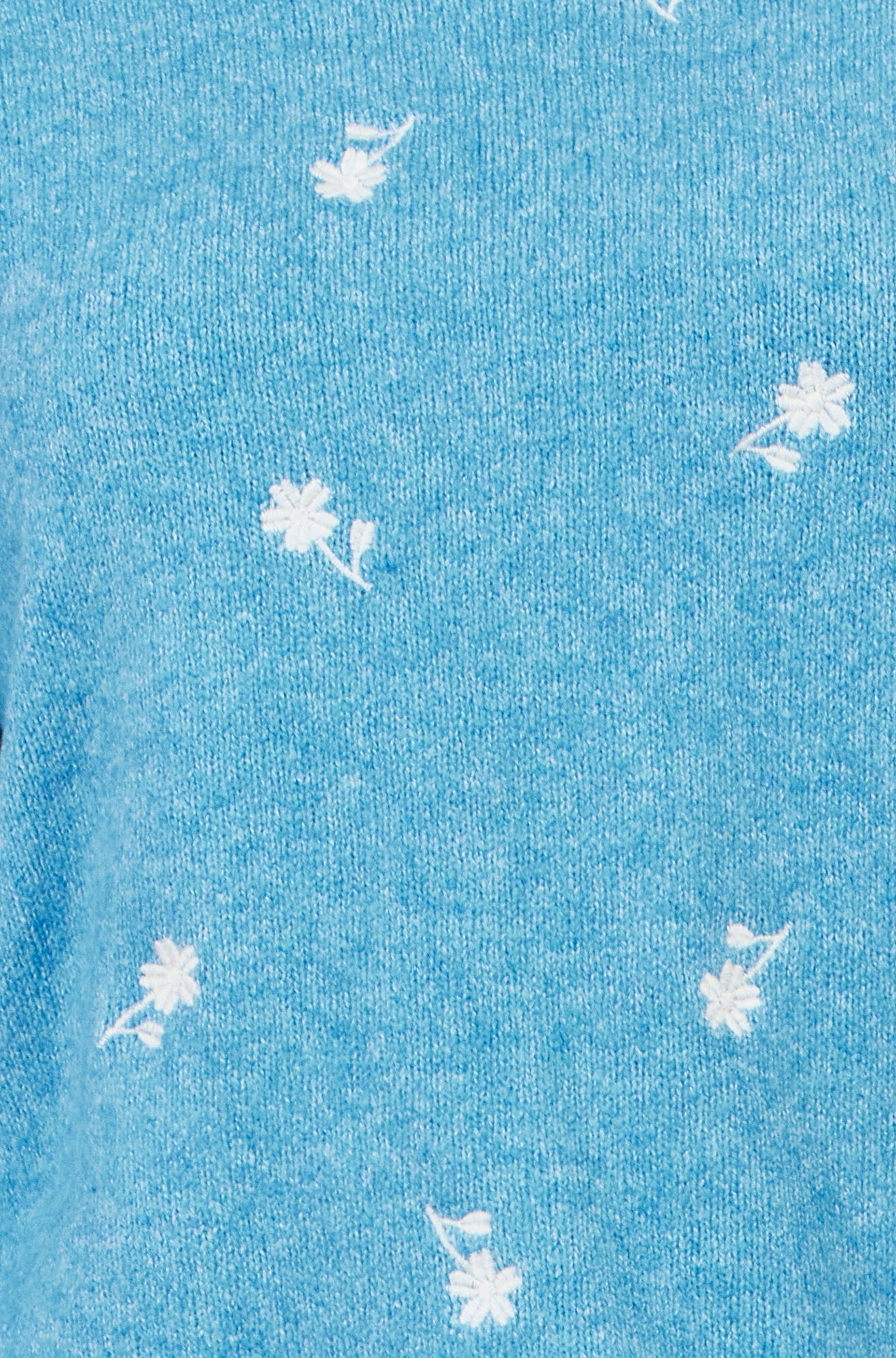 Yumi Blue Daisy Embroidered Relaxed Jumper Knit Jumper Yumi