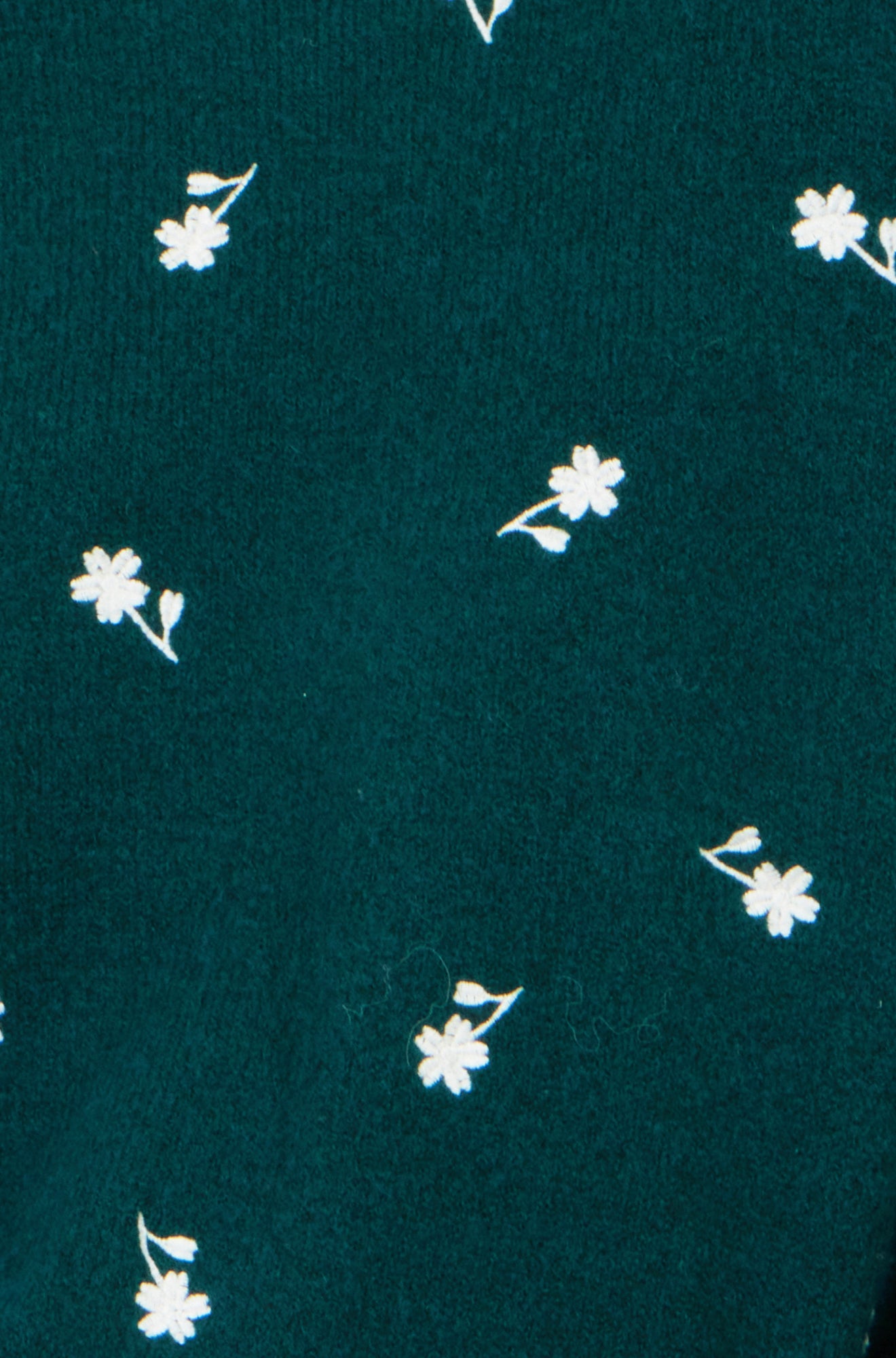Yumi Green Daisy Embroidered Relaxed Jumper Knit Jumper Yumi