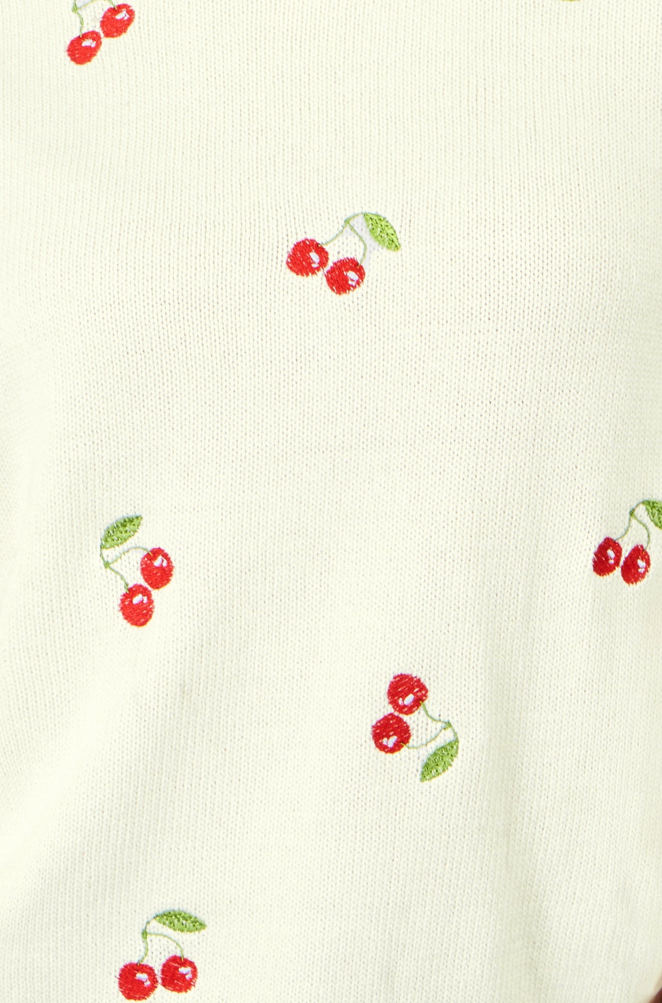 Yumi Ivory Cherry Cotton Knitted Top Knit Jumper Yumi
