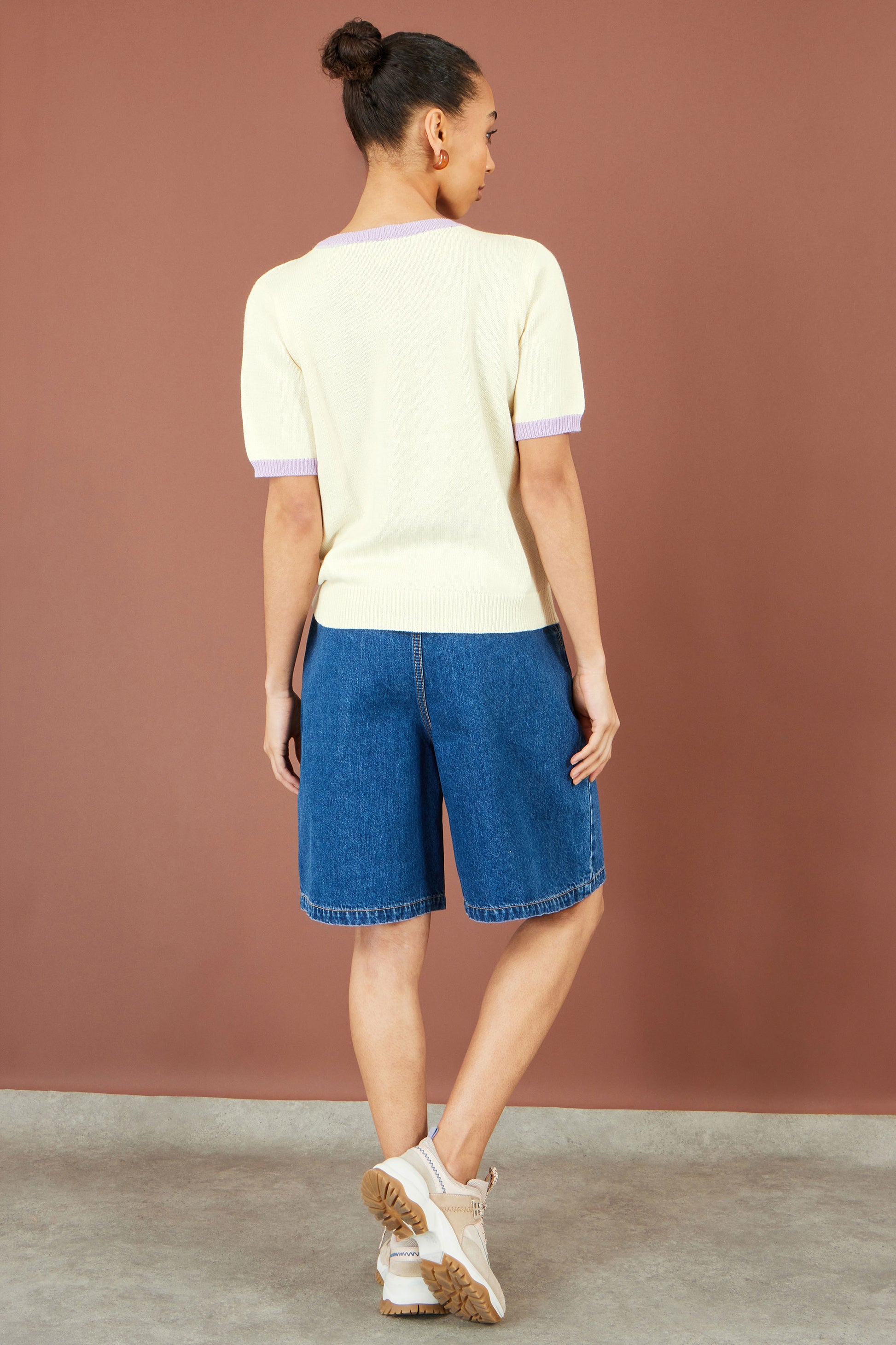 Yumi Ivory Fruit Cotton Knitted Top Knit Jumper Yumi