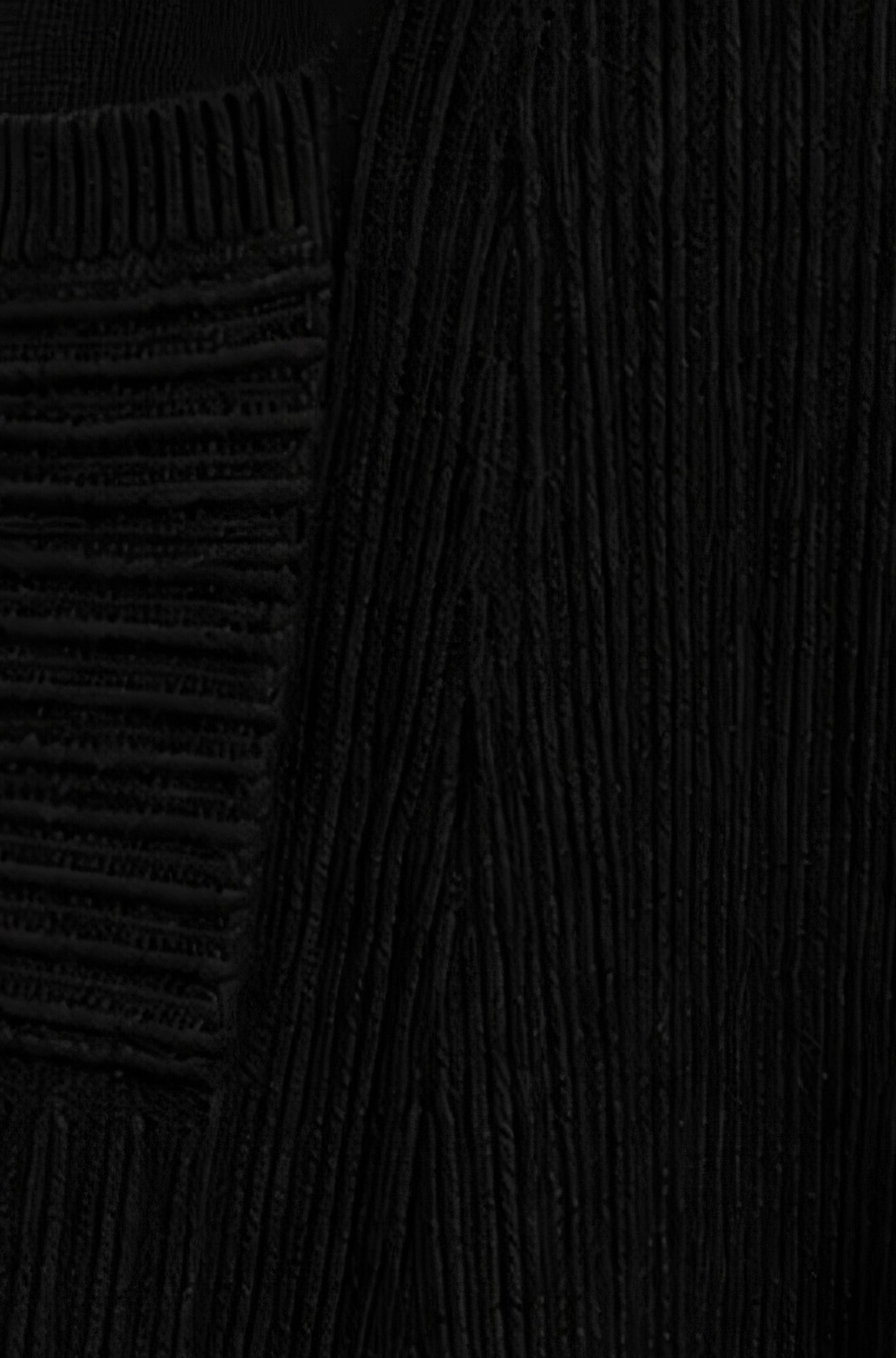 Yumi Black Knitted Midi Skirt With Pockets Knit Skirt Yumi
