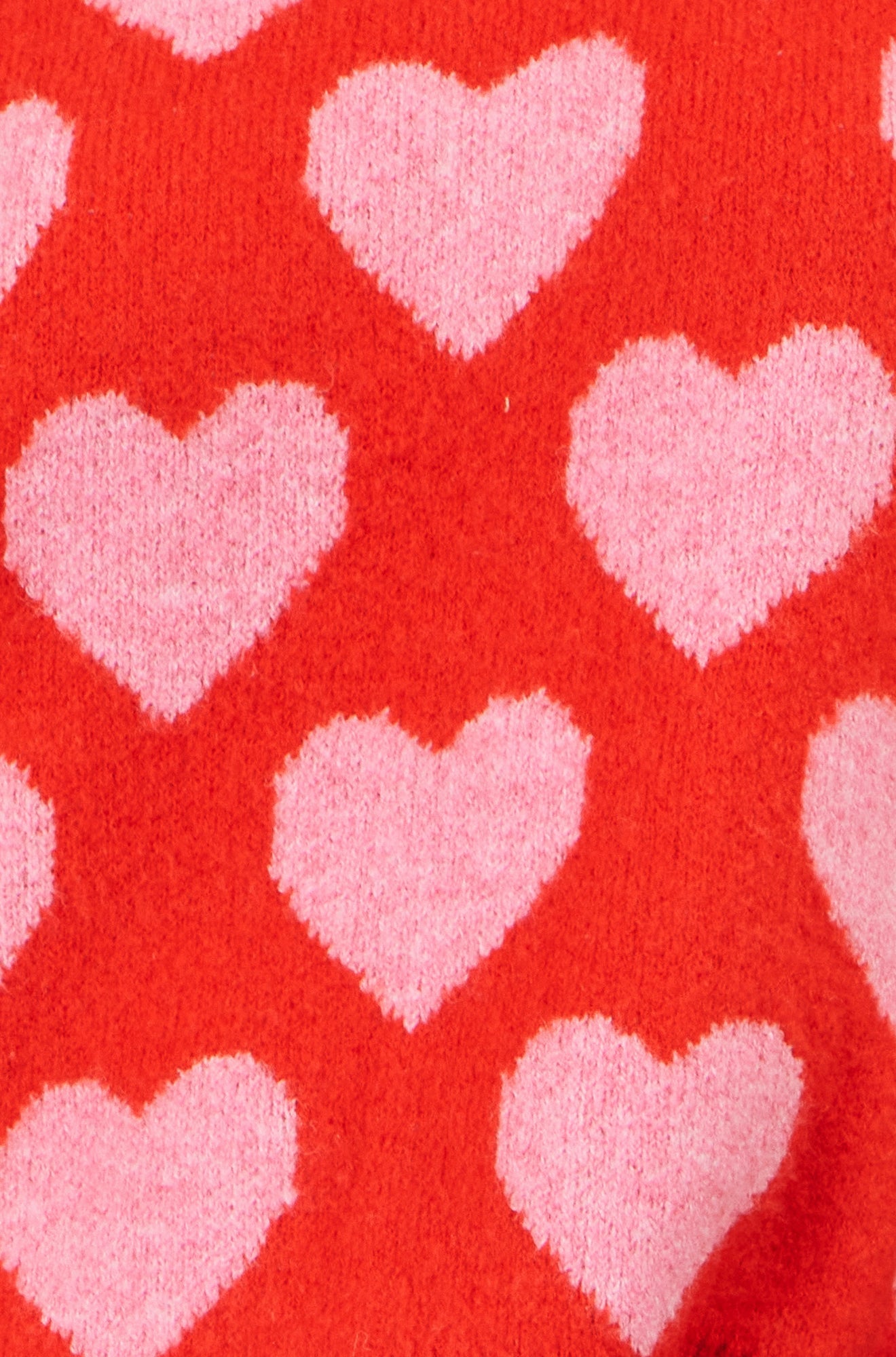 Yumi Pink Heart Intarsia Relaxed Jumper Knit Jumper Yumi