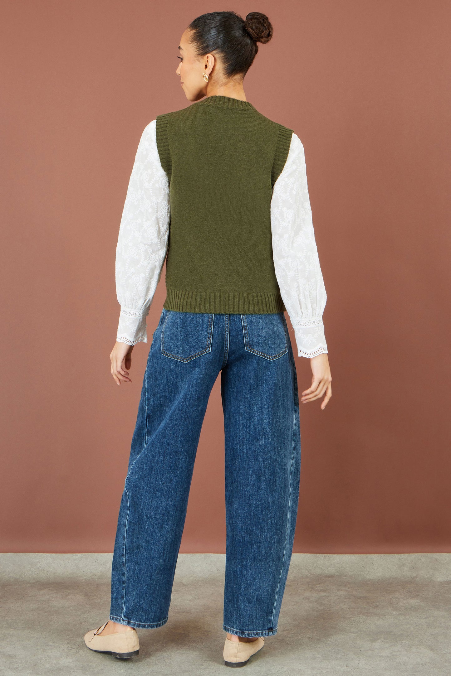 Yumi Green Flower Applique Knit Tank
