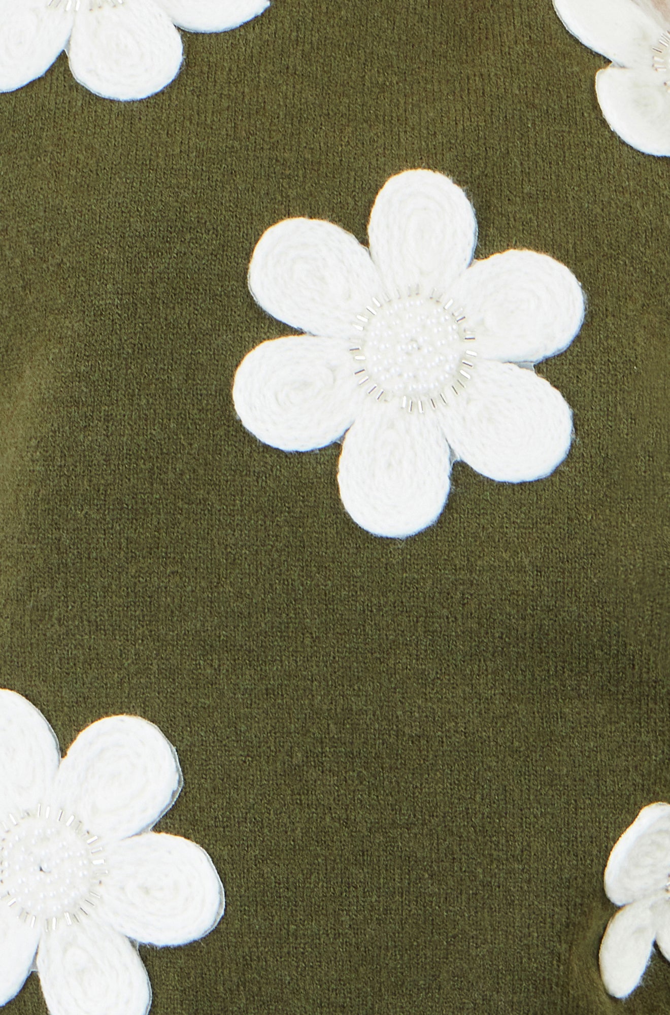 Yumi Green Flower Applique Knit Tank