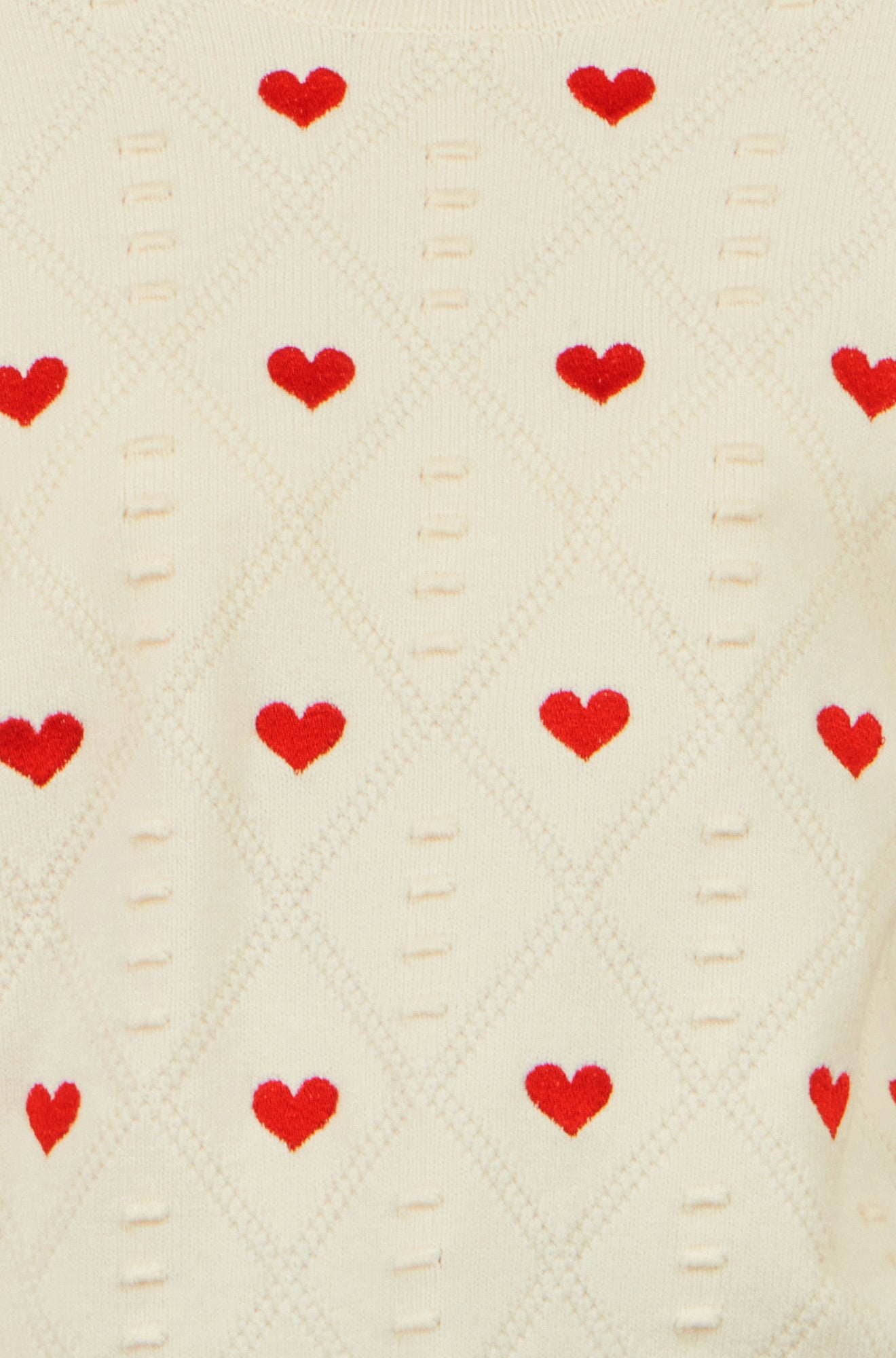 Yumi Ivory Embroidered Heart Jumper Knit Jumper Yumi
