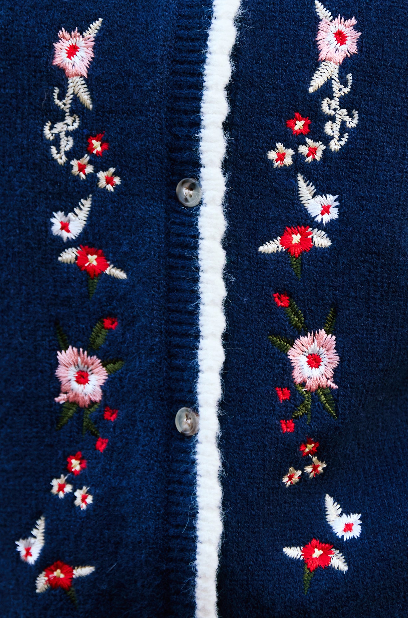 Yumi Navy Embroidered Knitted Waistcoat Knit Pullover Yumi