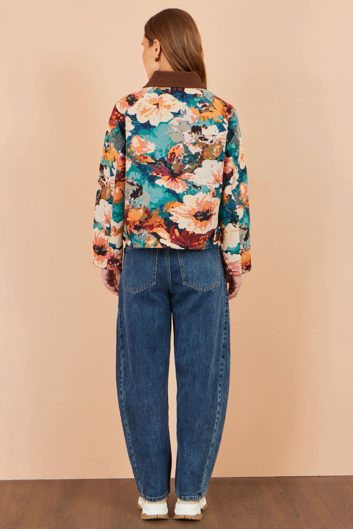 Yumi Multicolour Floral Woven Bomber Jacket Outerwear Yumi