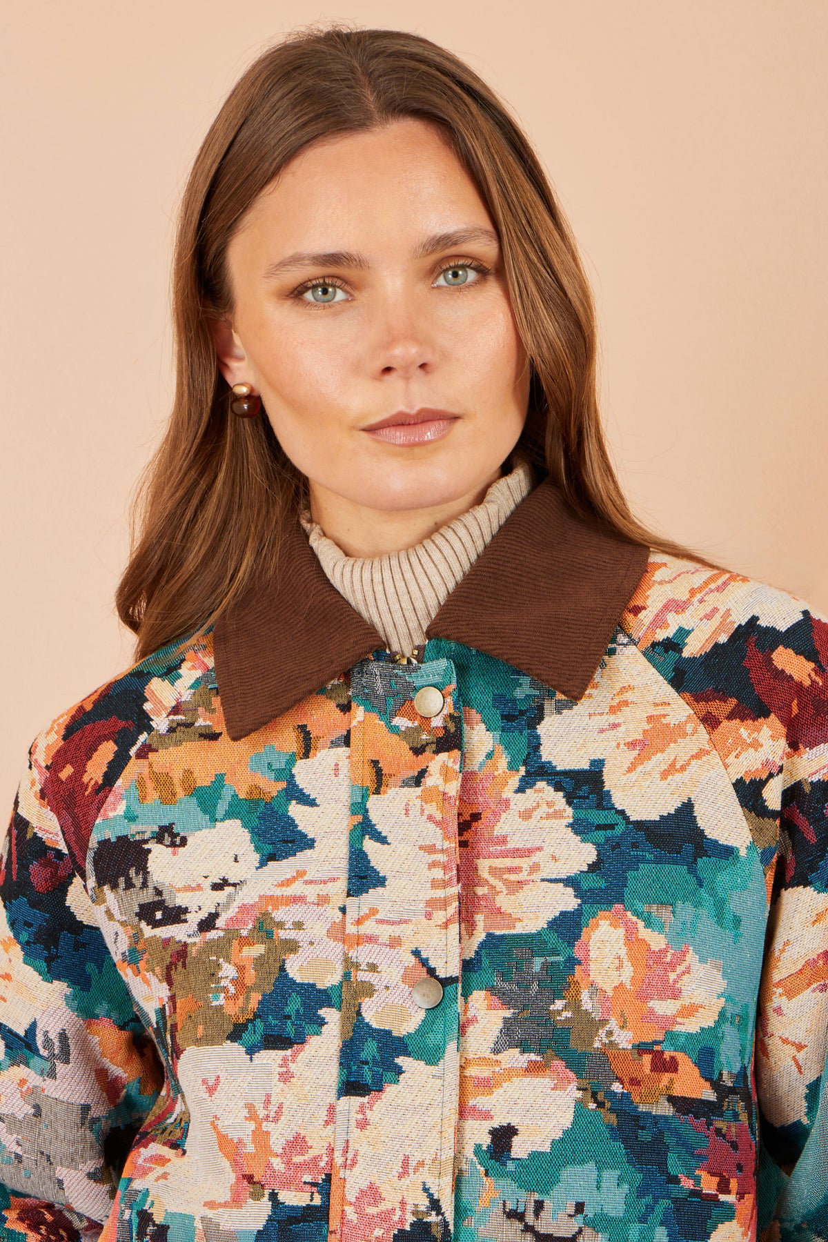 Yumi Multicolour Floral Woven Bomber Jacket Outerwear Yumi