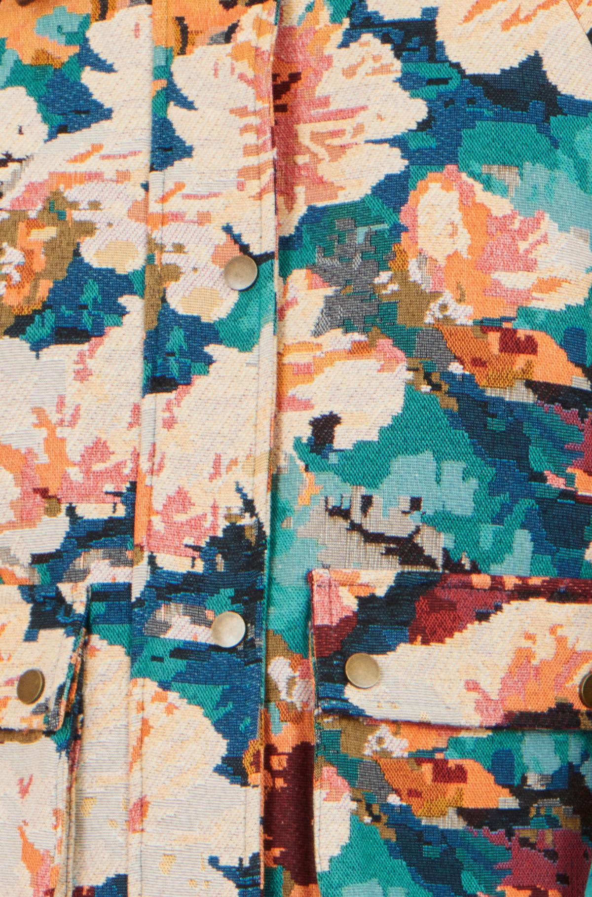 Yumi Multicolour Floral Woven Bomber Jacket Outerwear Yumi