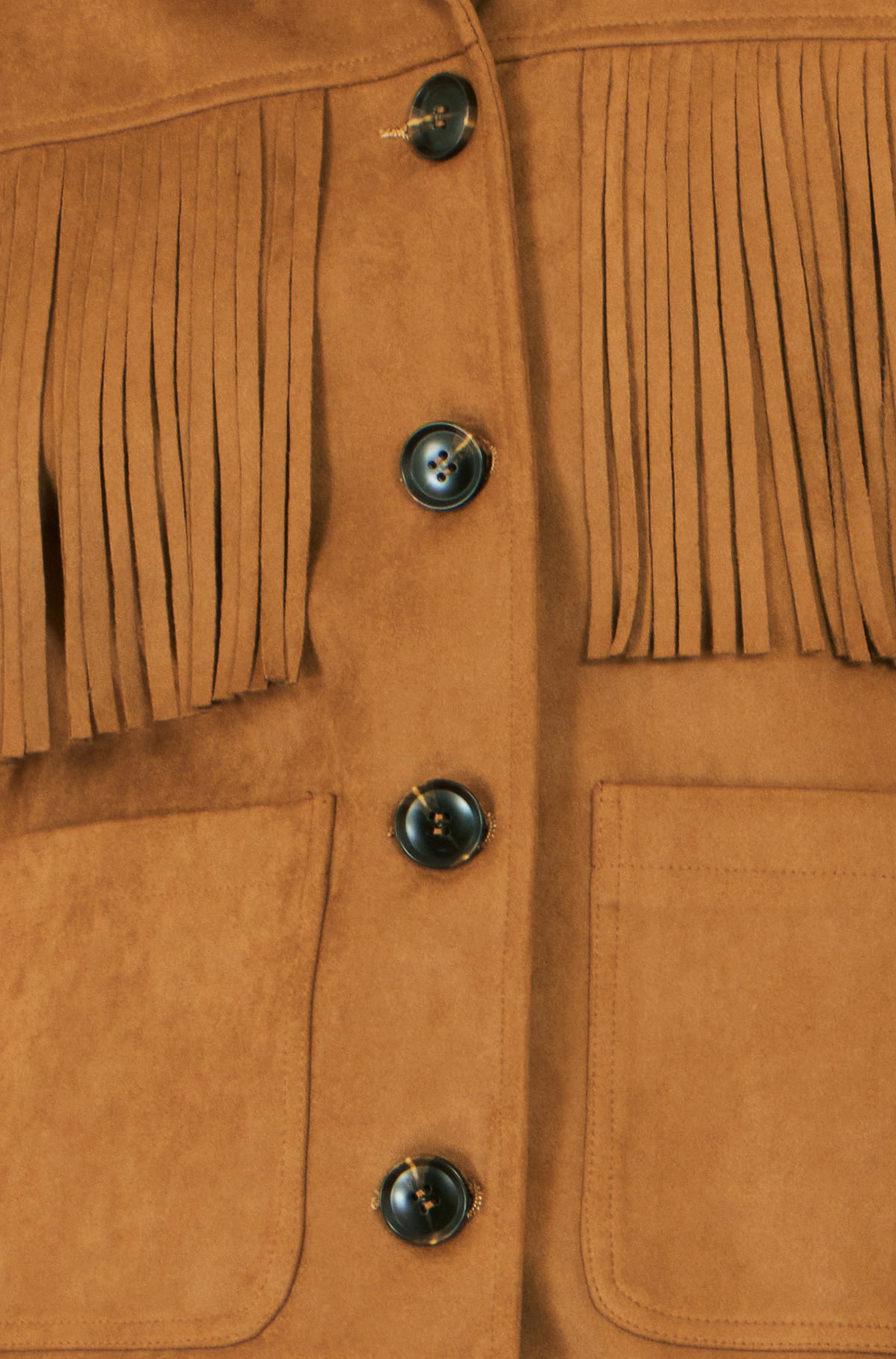 Yumi Brown Faux Suede Tassel Jacket Outerwear Yumi