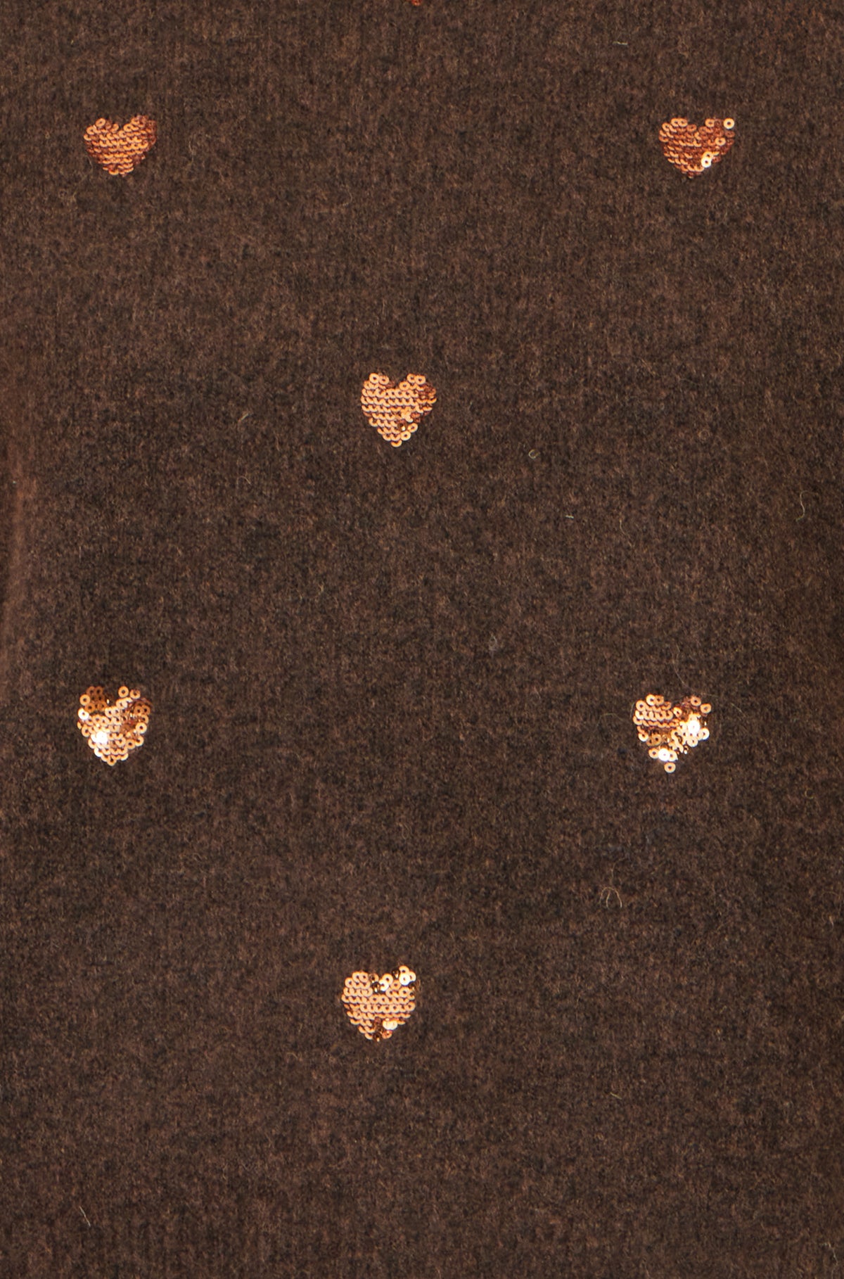 Yumi Brown Sequin Heart Relaxed Jumper Knit Jumper Yumi