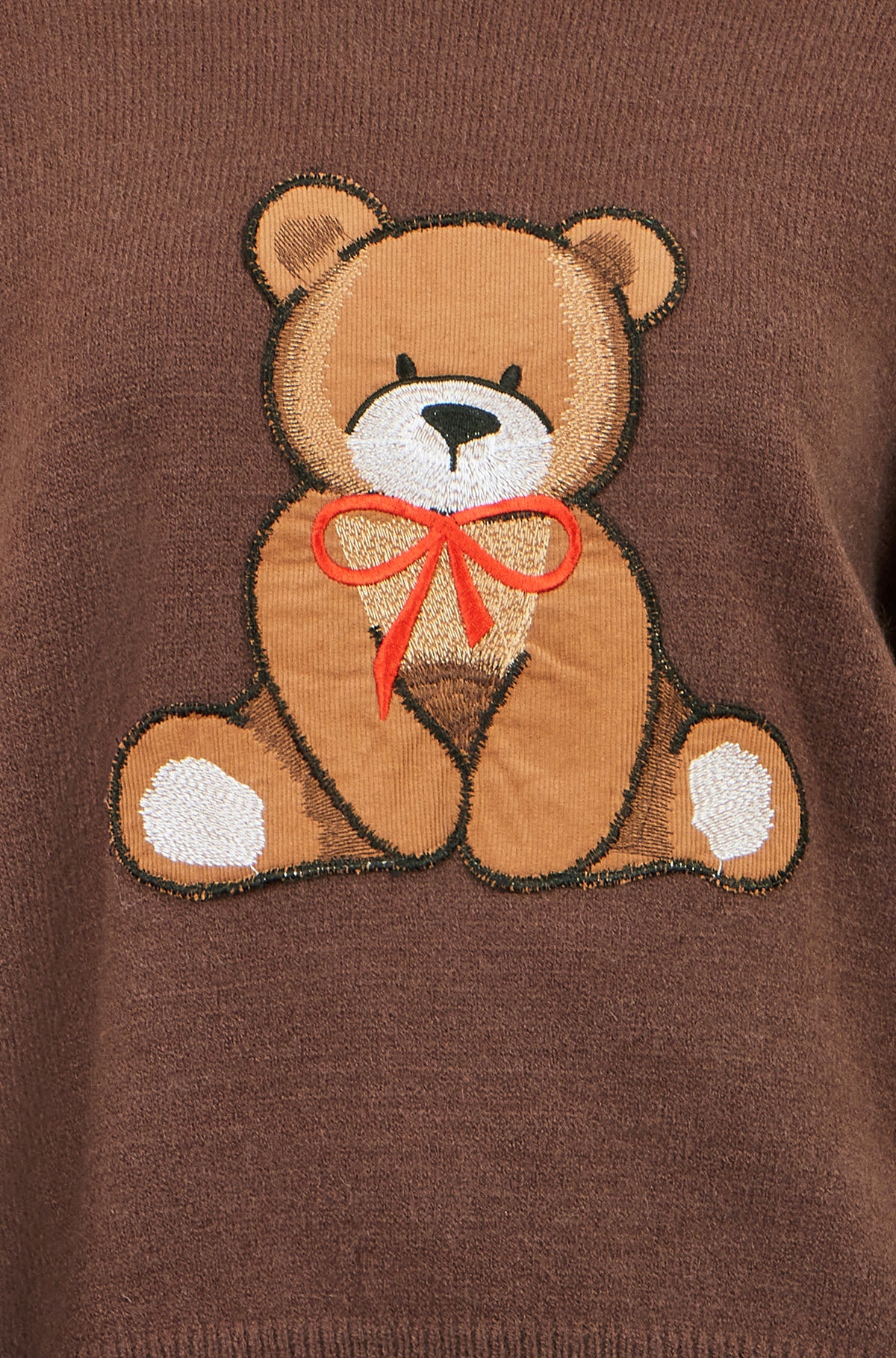 Yumi Brown Teddy Bear Relaxed Jumper Knit Jumper Yumi