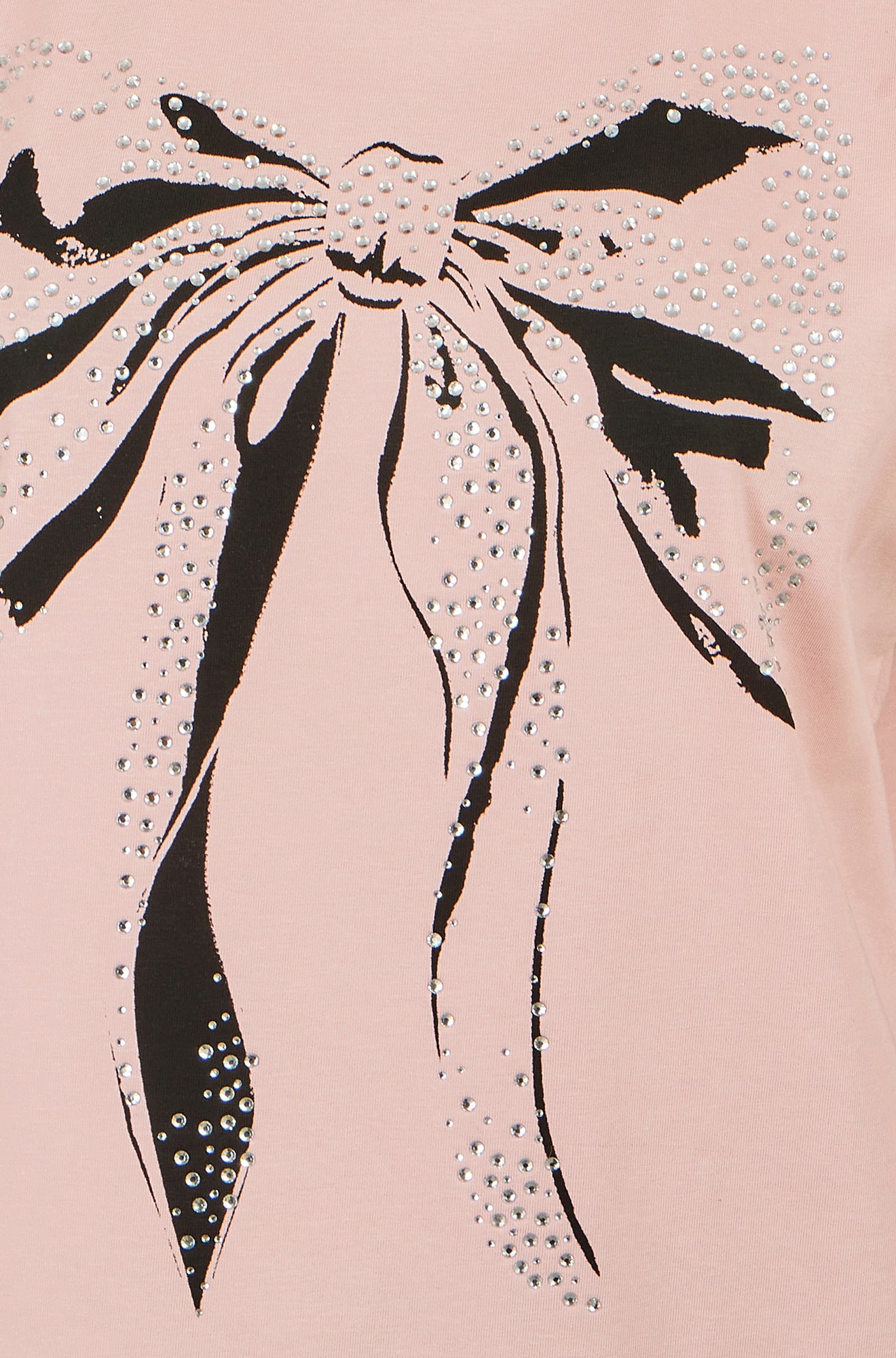 Yumi Pink Bow T-Shirt With Lace Tops Yumi