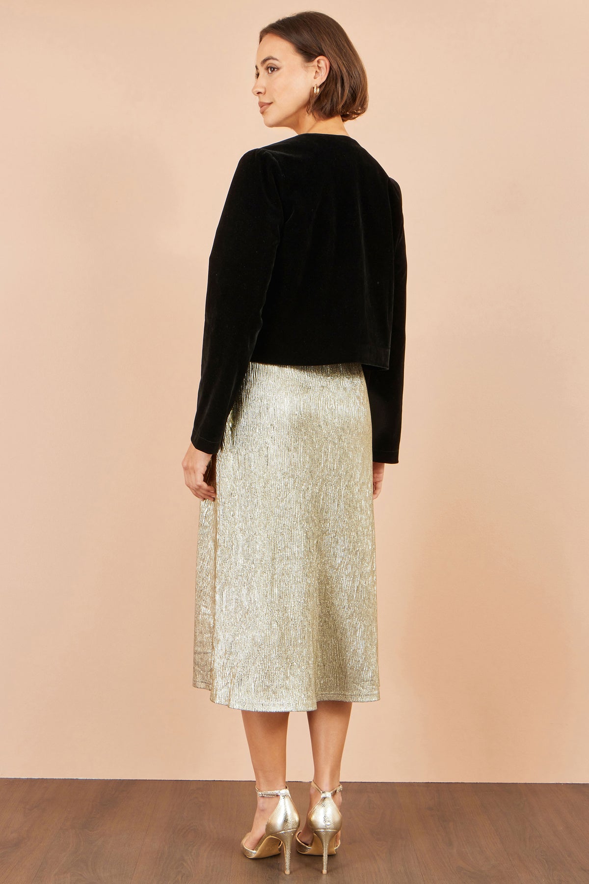 Yumi Black Velvet Bow Jacket Outerwear Yumi