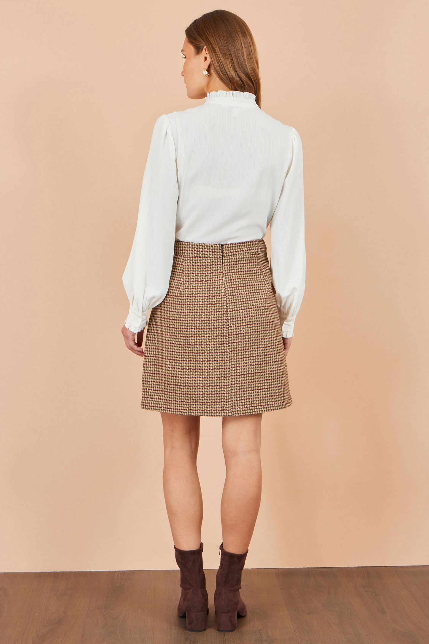 Yumi Brown Check Mini Skirt With Pockets Skirts Yumi