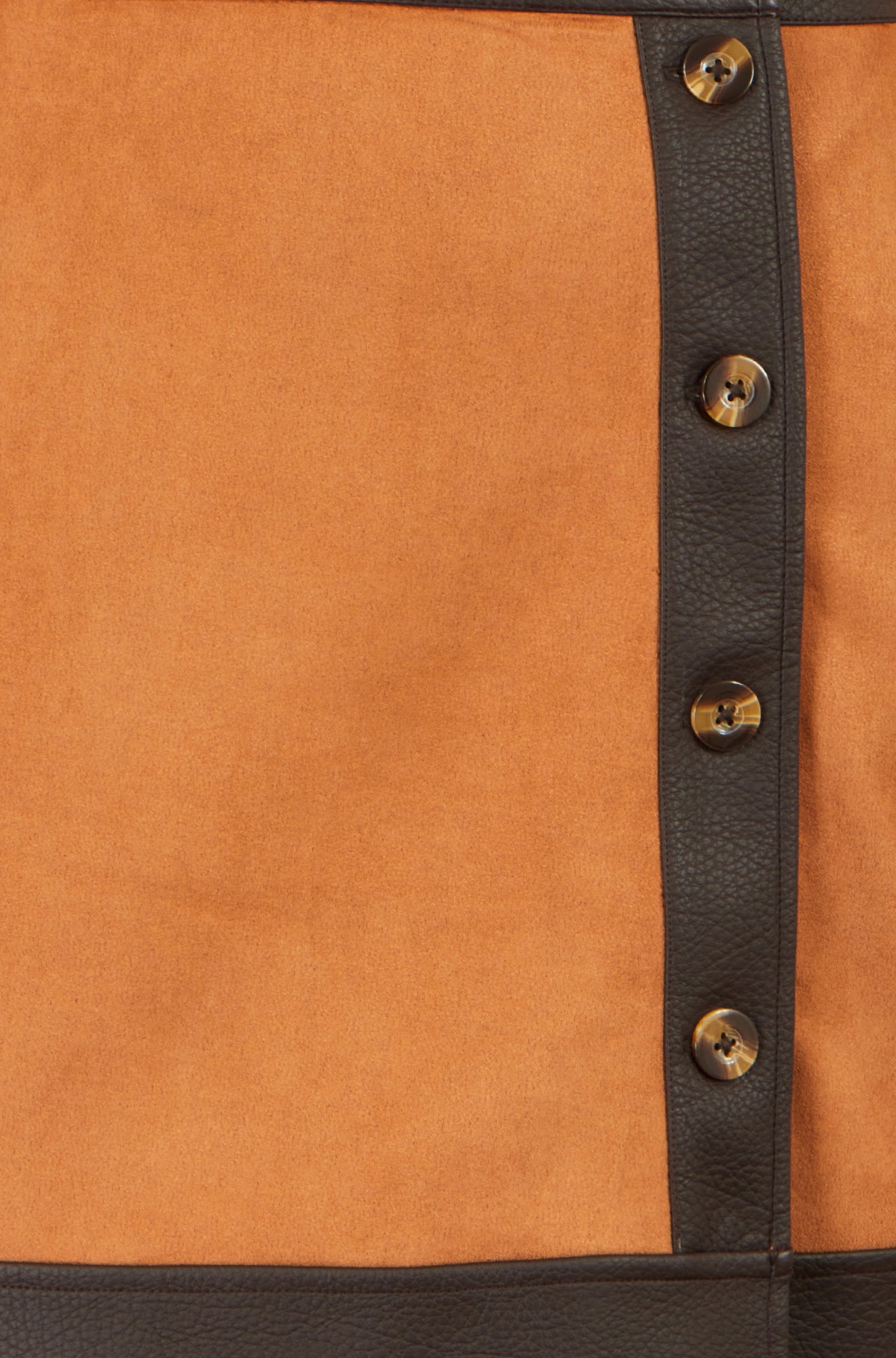 Yumi Brown Faux Suede Border Skirt Skirts Yumi