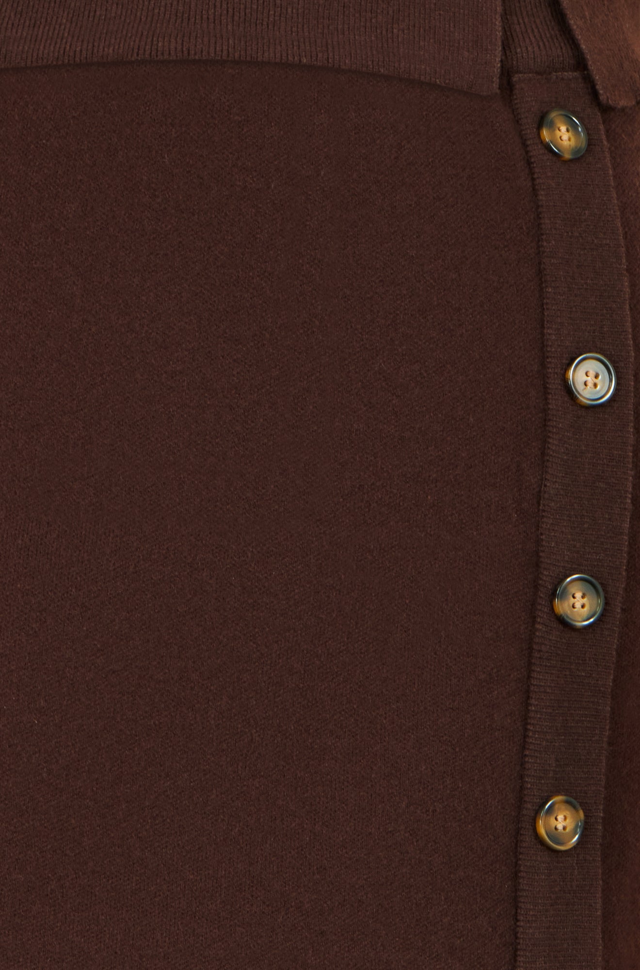 Yumi Brown Knitted Mini Skirt With Buttons Knit Skirt Yumi