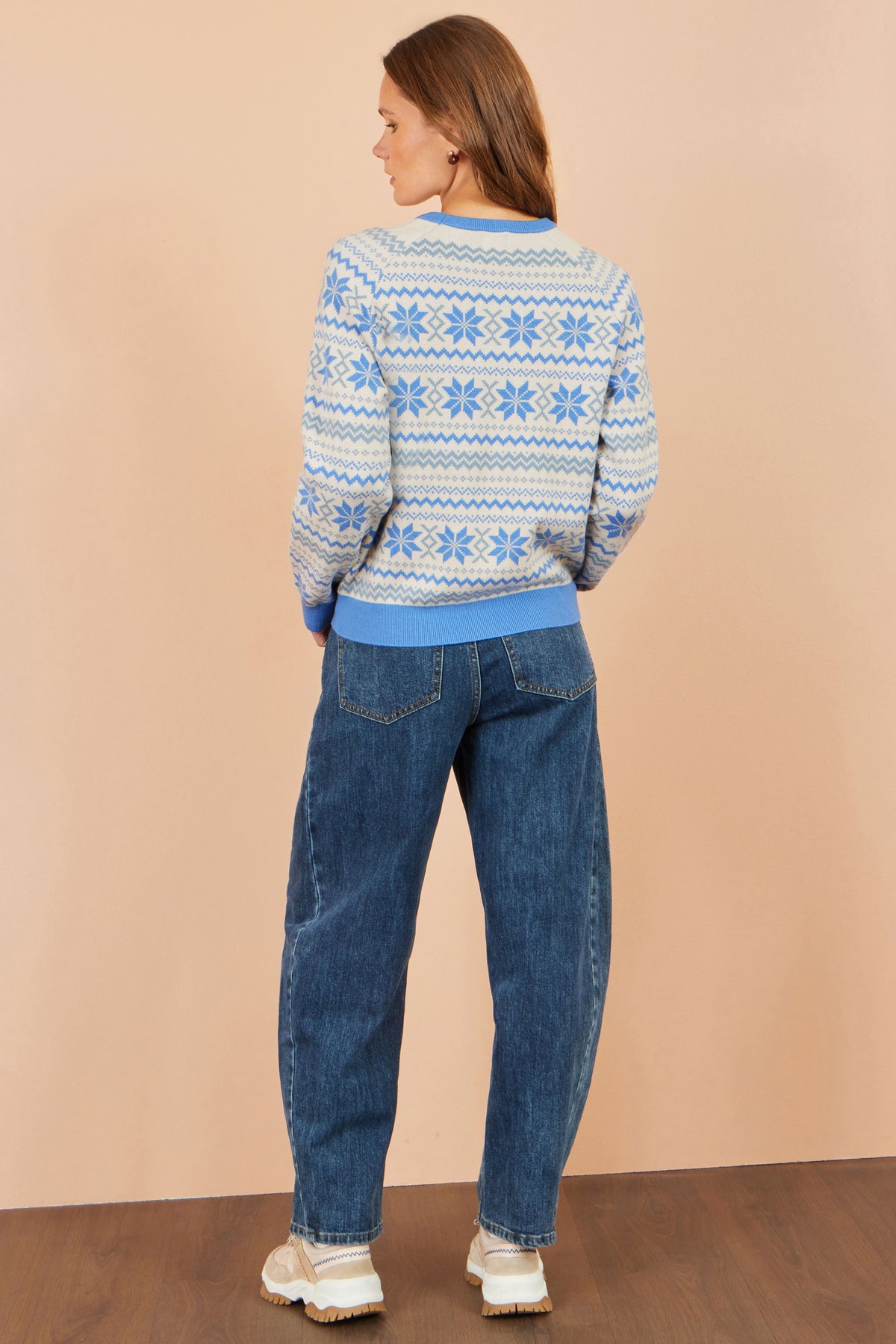 Yumi Blue Apres Intarsia Jumper Knit Xmas Jumper Yumi