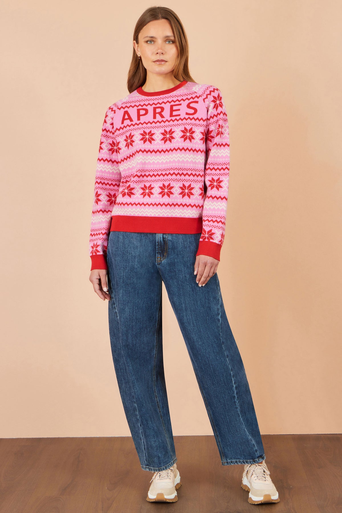 Yumi Red Apres Intarsia Jumper Knit Xmas Jumper Yumi