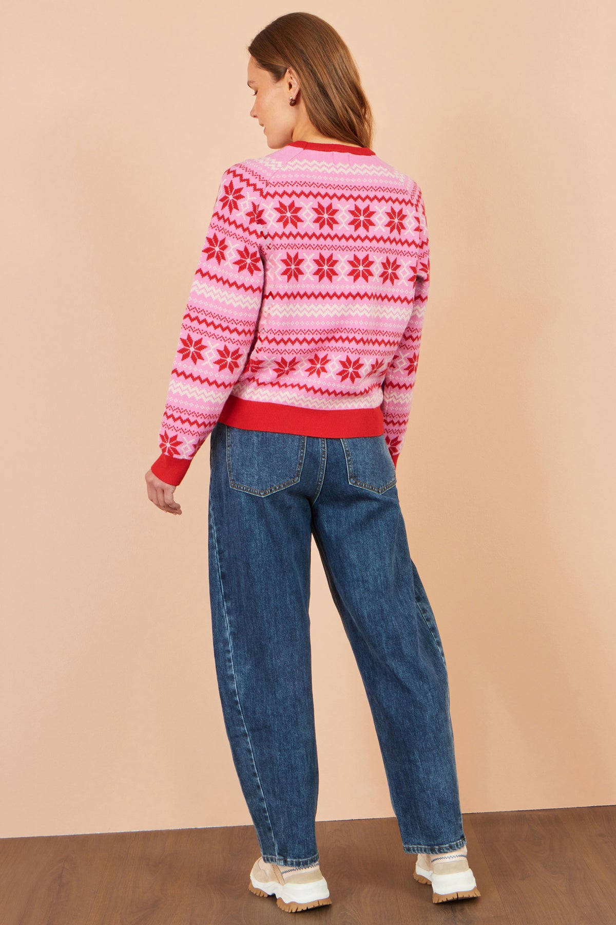 Yumi Red Apres Intarsia Jumper Knit Xmas Jumper Yumi