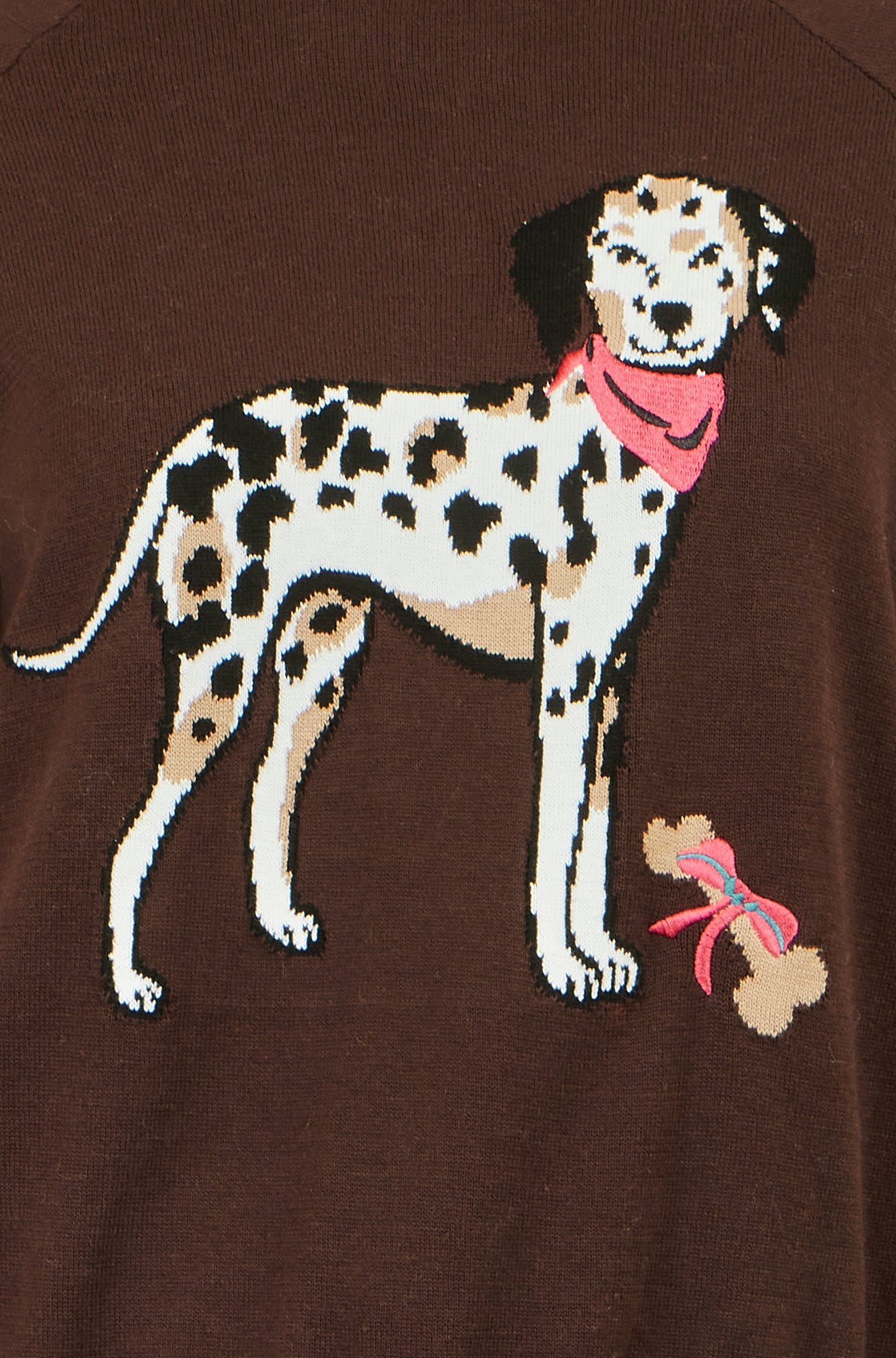 Yumi Brown Dalmatian Intarsia Relaxed Jumper Knit Jumper Yumi