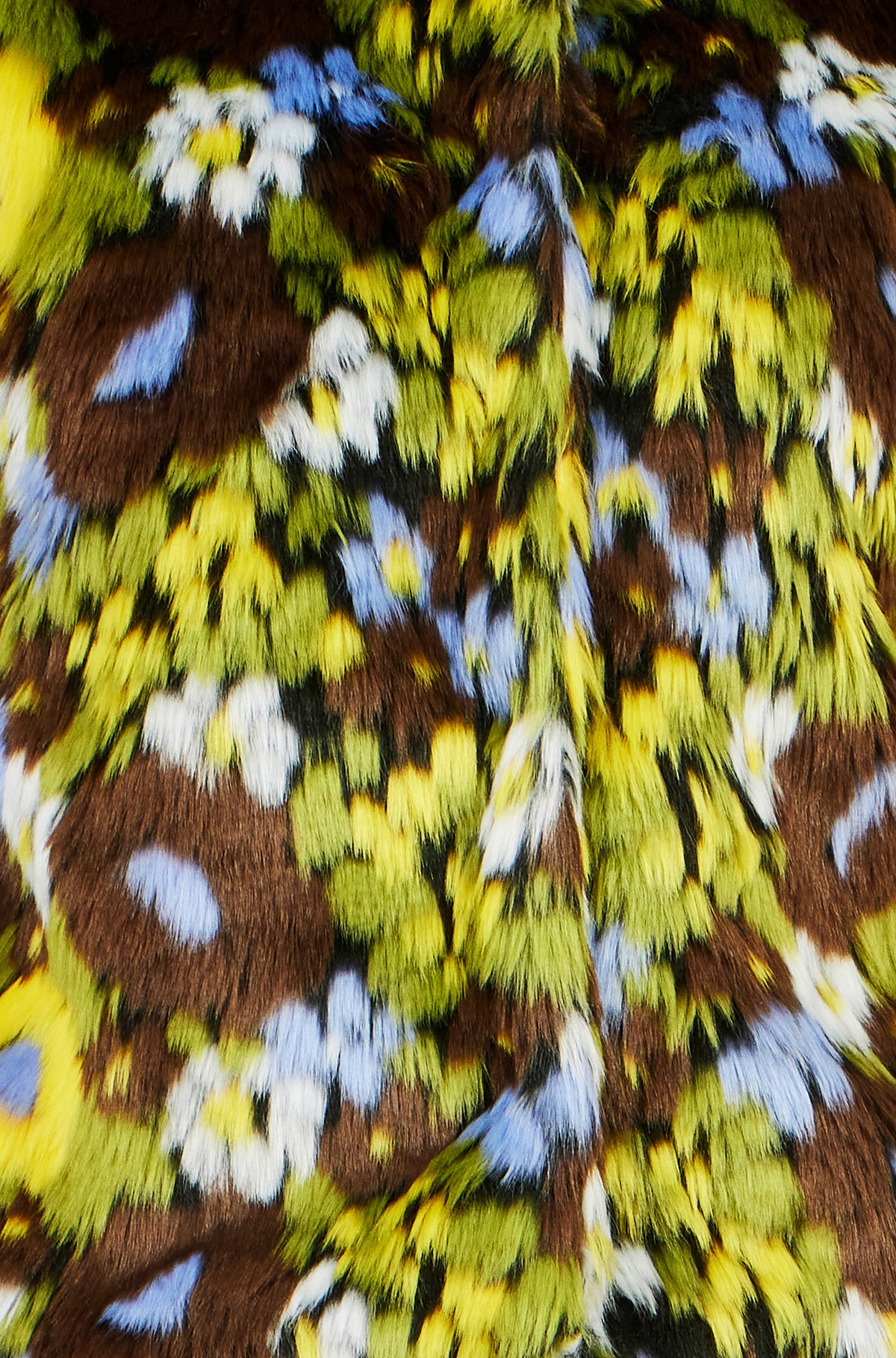 Yumi Multicolour Faux Fur Abstract Print Jacket Outerwear Yumi