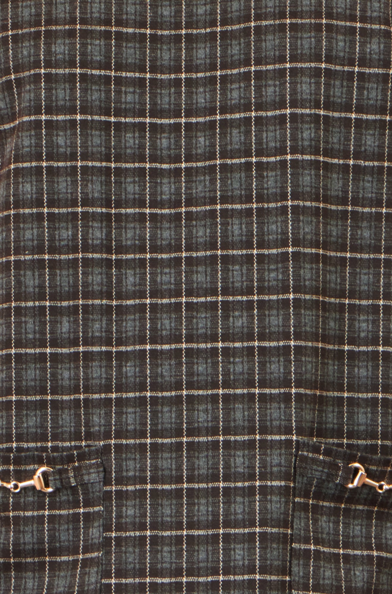 Yumi Brown Check Tunic With Buckles Dress Casual Yumi
