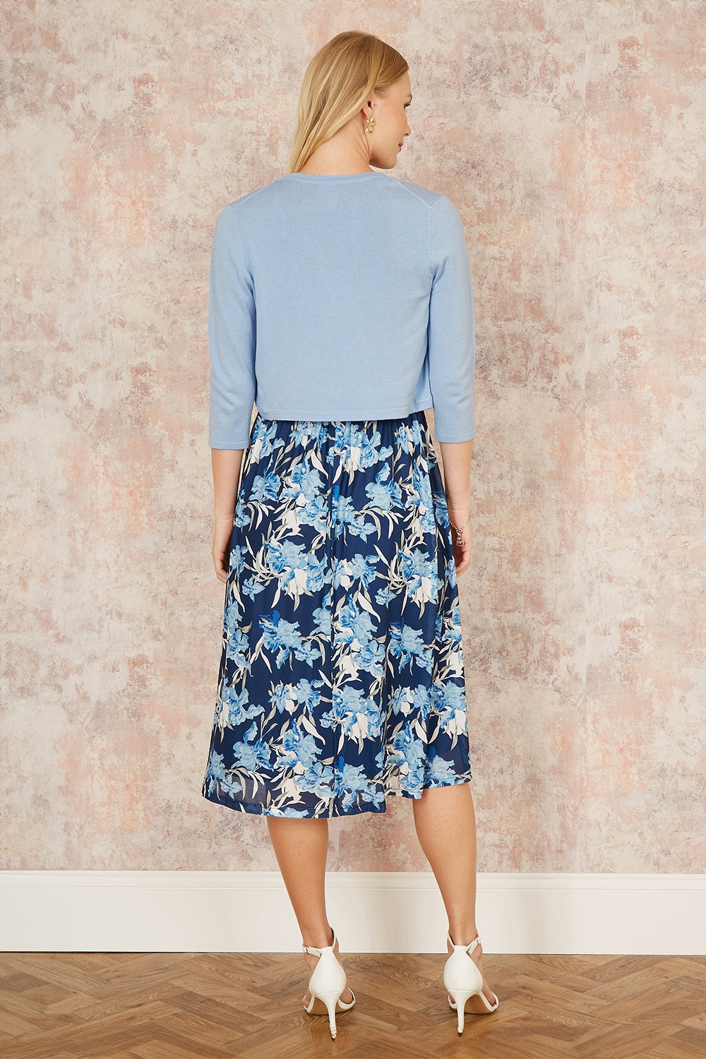 Yumi Blue Knitted Curve Bolero Yumi