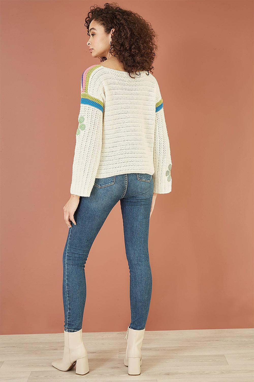 Yumi Cream Crochet Flower Jumper Yumi