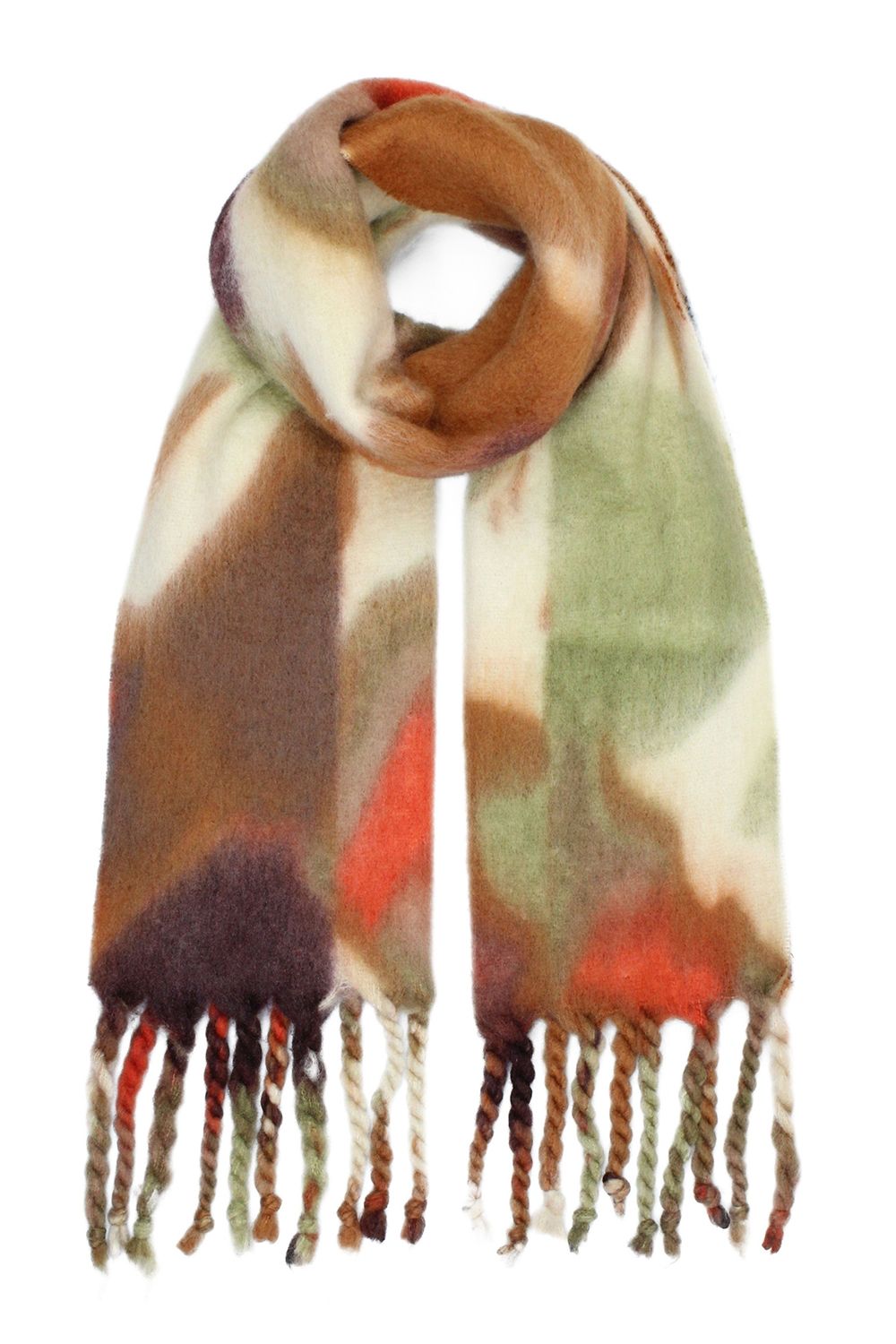 Yumi Multi Colour Swirl Fluffy Scarf ACC SCARF Yumi
