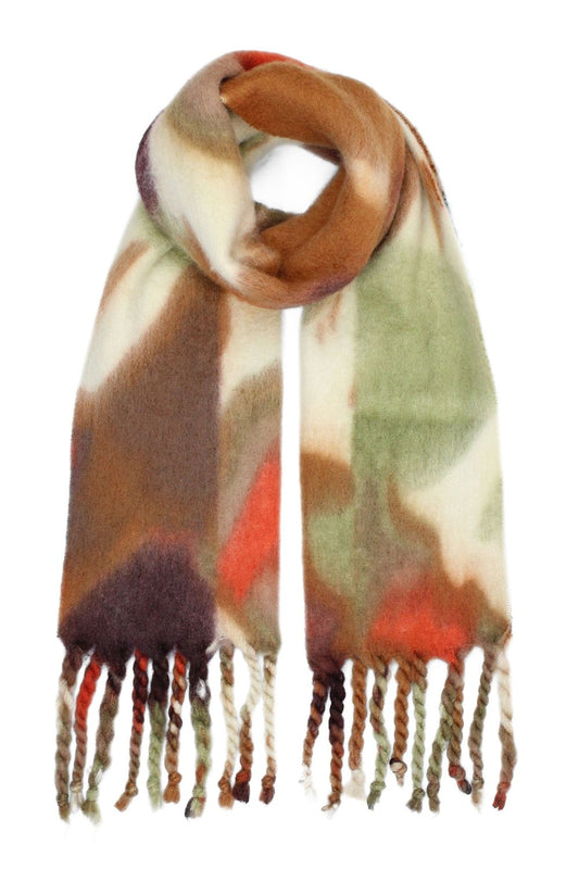 Yumi Multi Colour Swirl Fluffy Scarf ACC SCARF Yumi
