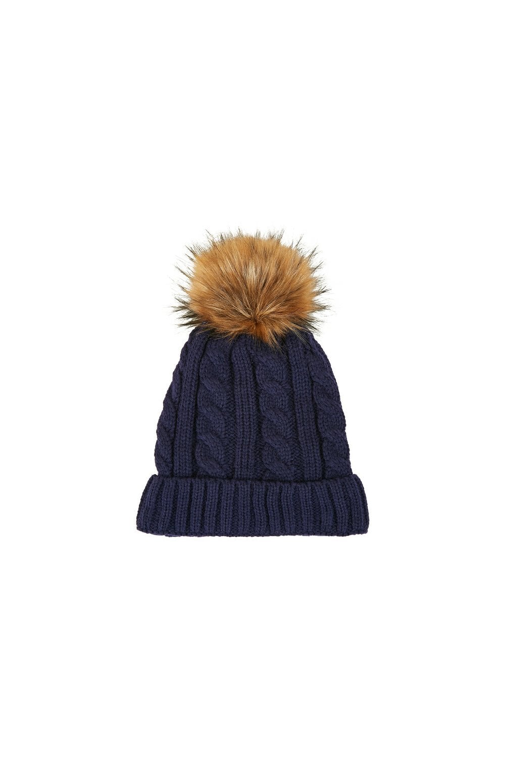 Yumi Cable Knit Hat With Pom Pom Yumi